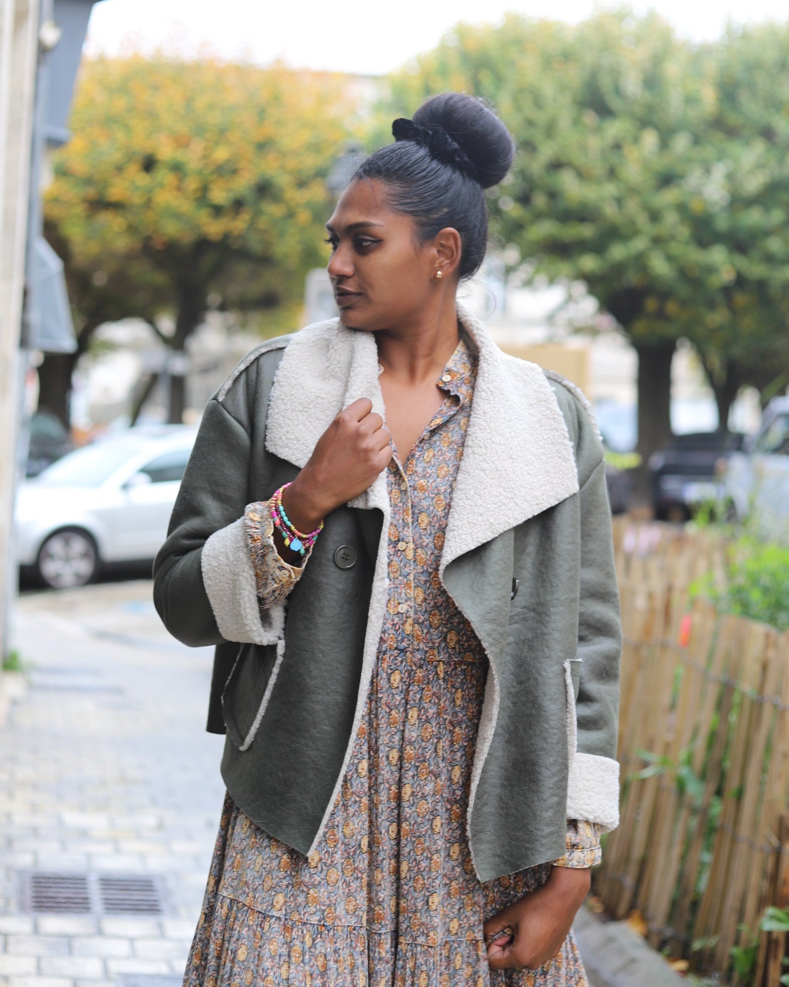 Veste Aviateur Oversize Kaki –