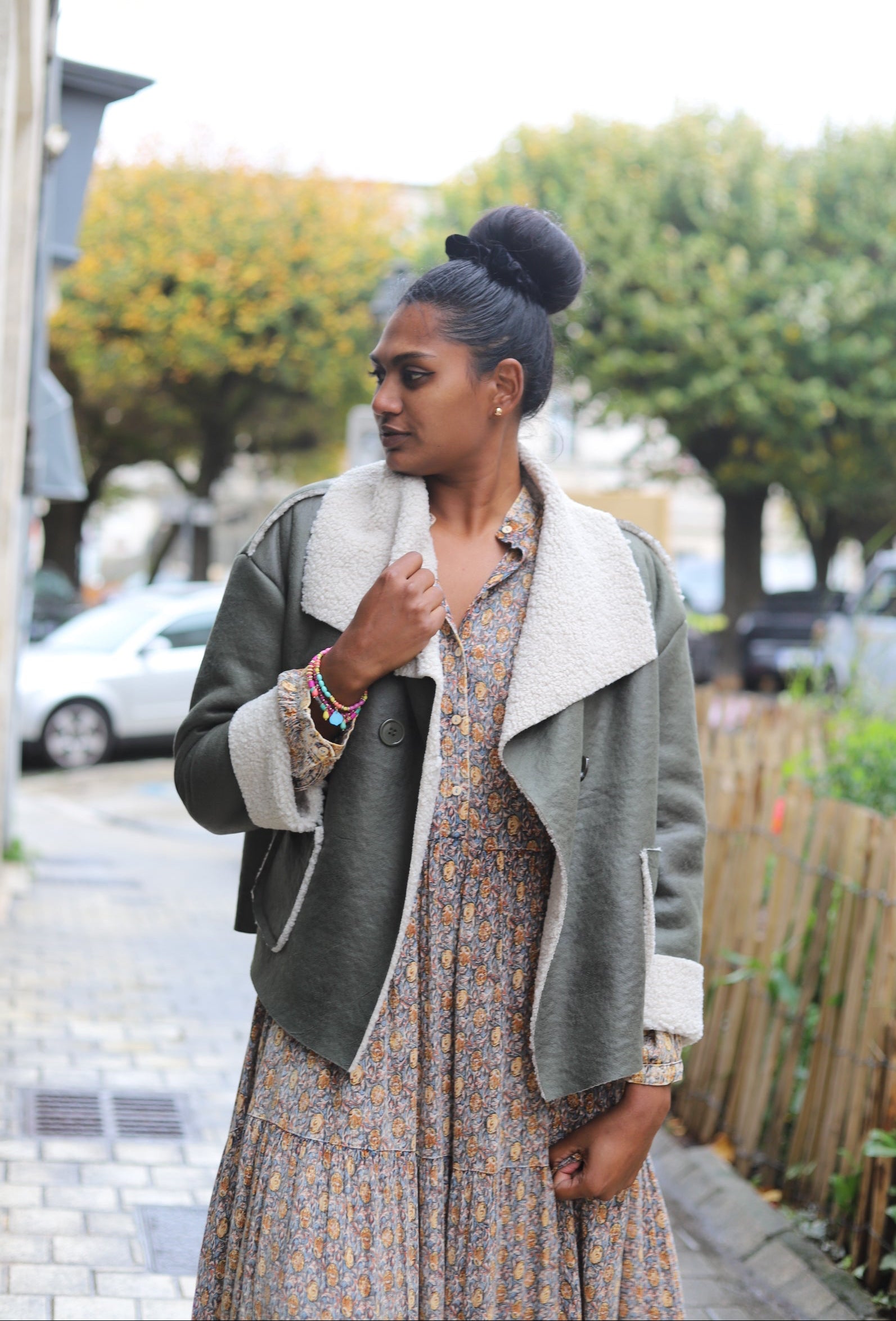 Veste Aviateur Oversize Kaki –