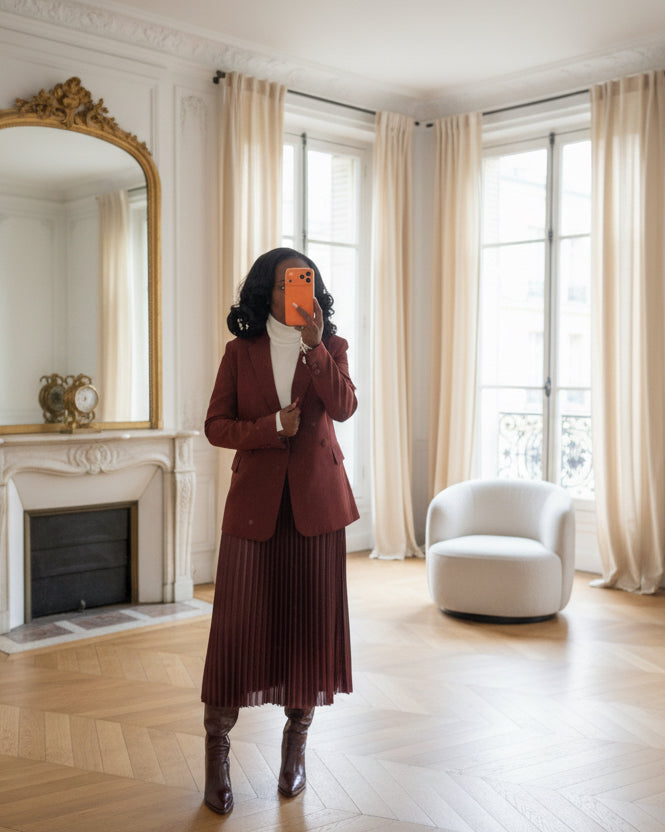 Veste Croisée Rouge Bordeaux – beautifulshop