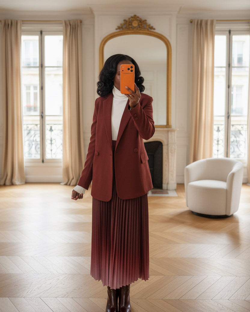 Veste Croisée Rouge Bordeaux – beautifulshop
