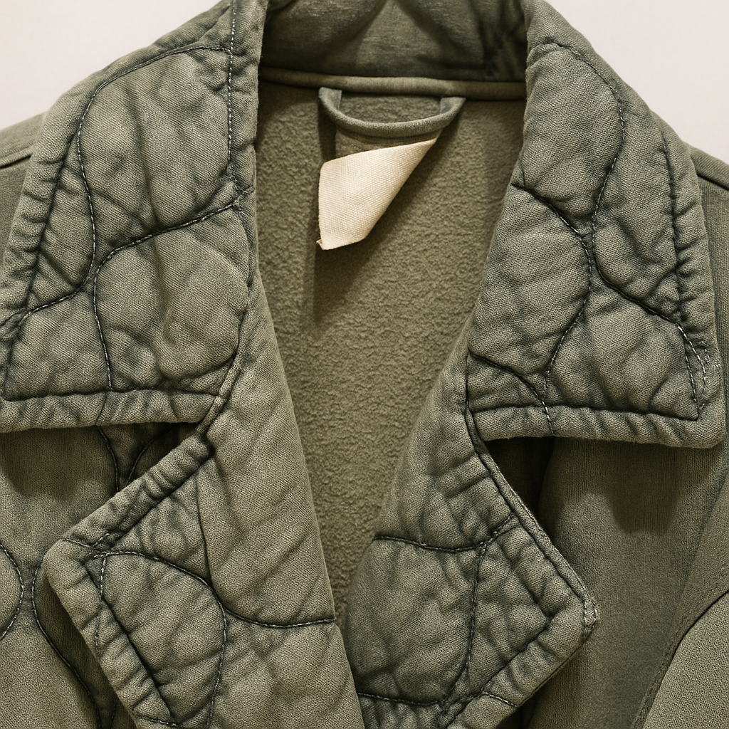 Veste matelassée kaki ceinturée