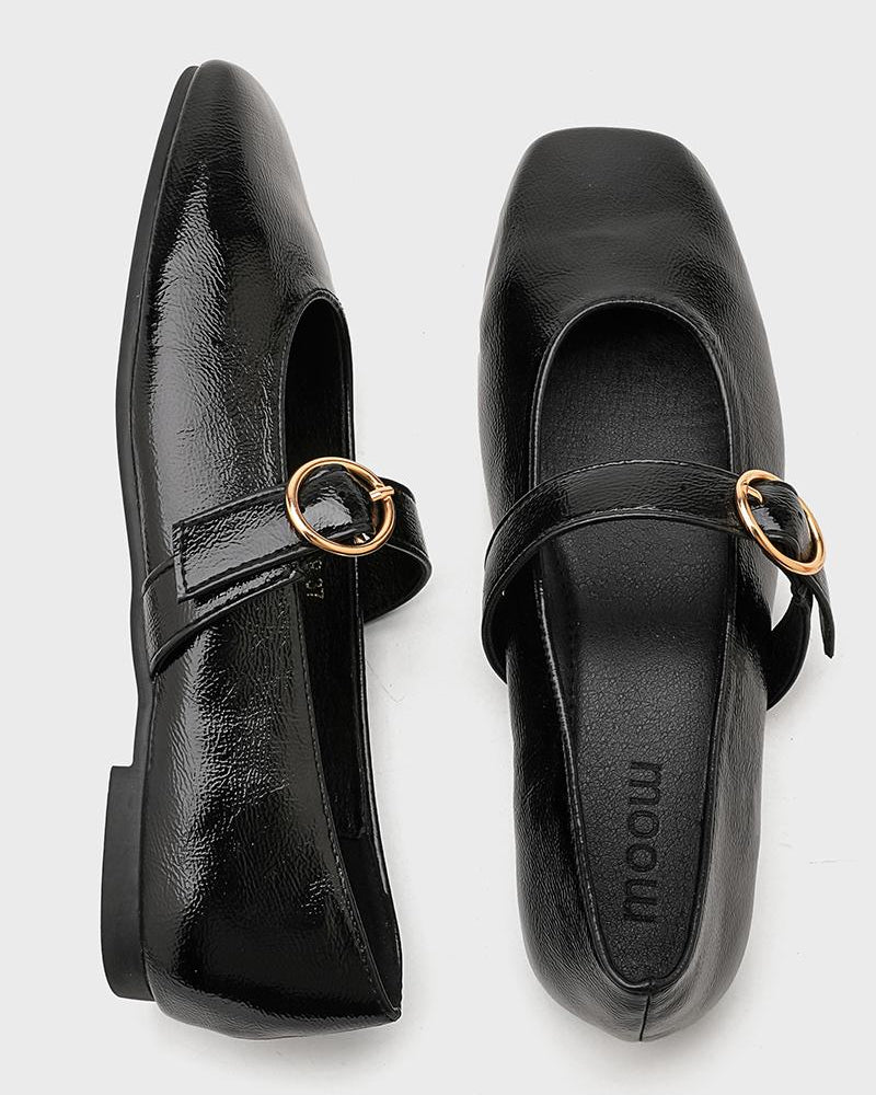 ballerines babies femme à bride et boucle dorée