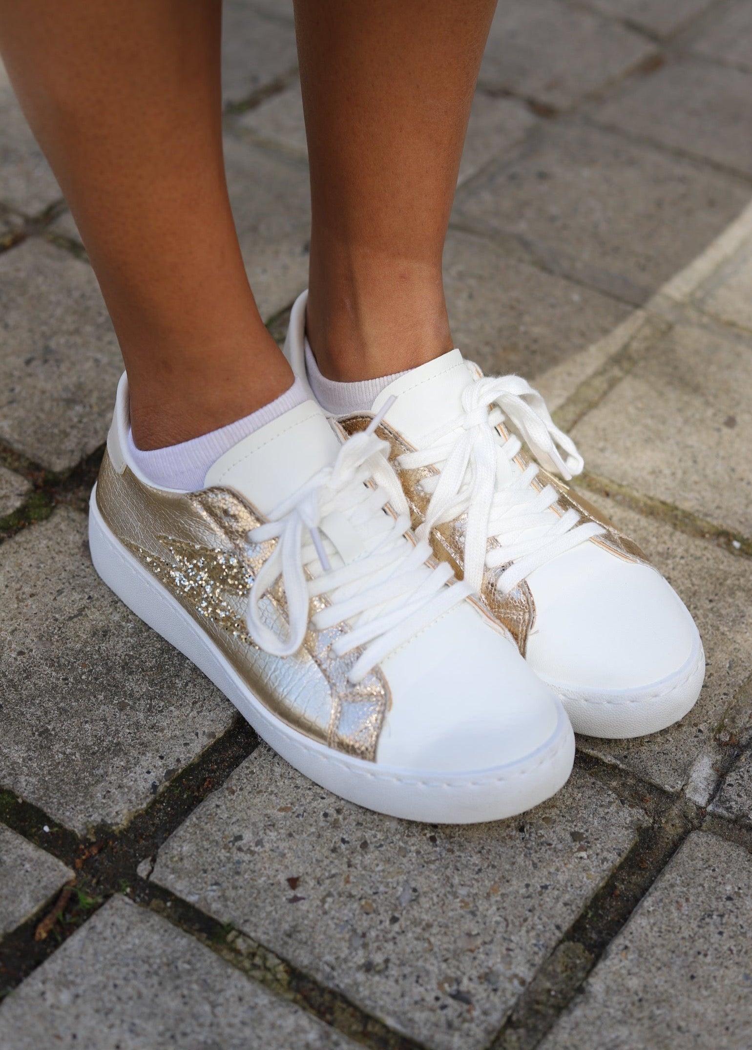 Basket Femme Éclat Or et Paillettes - beautifulshop