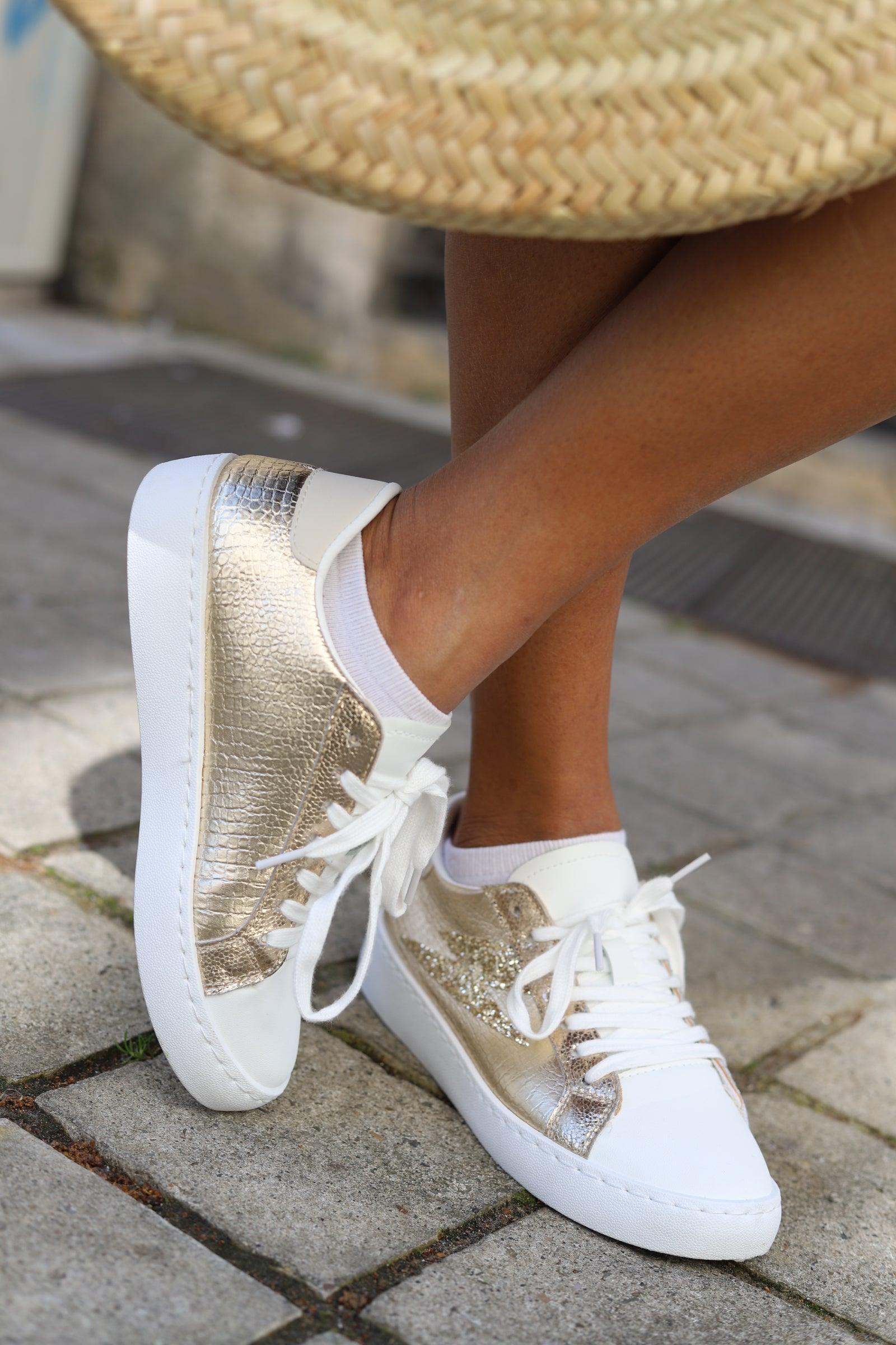Basket Femme Éclat Or et Paillettes - beautifulshop
