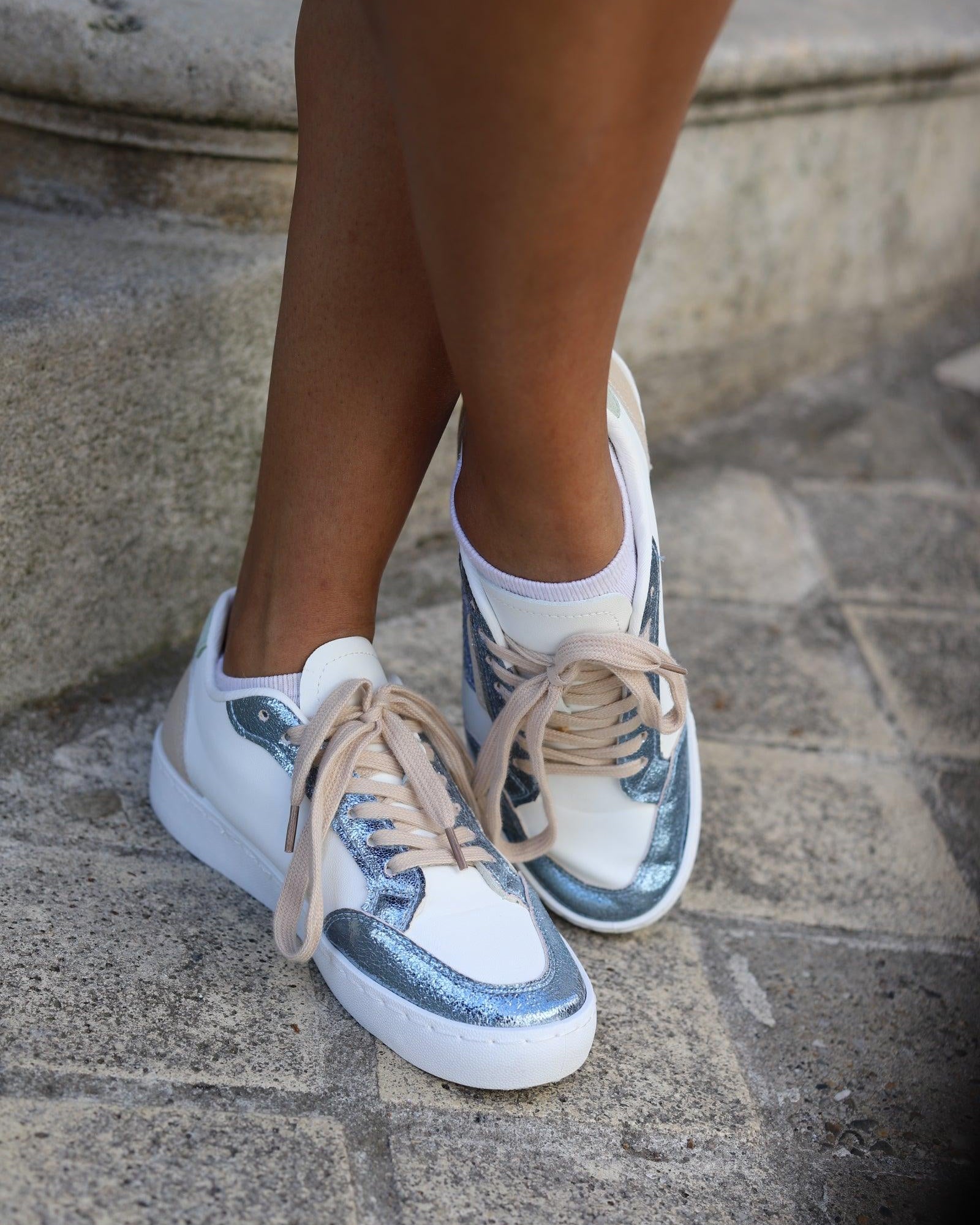 Basket Femme Étoile Bleue Pailletée - beautifulshop