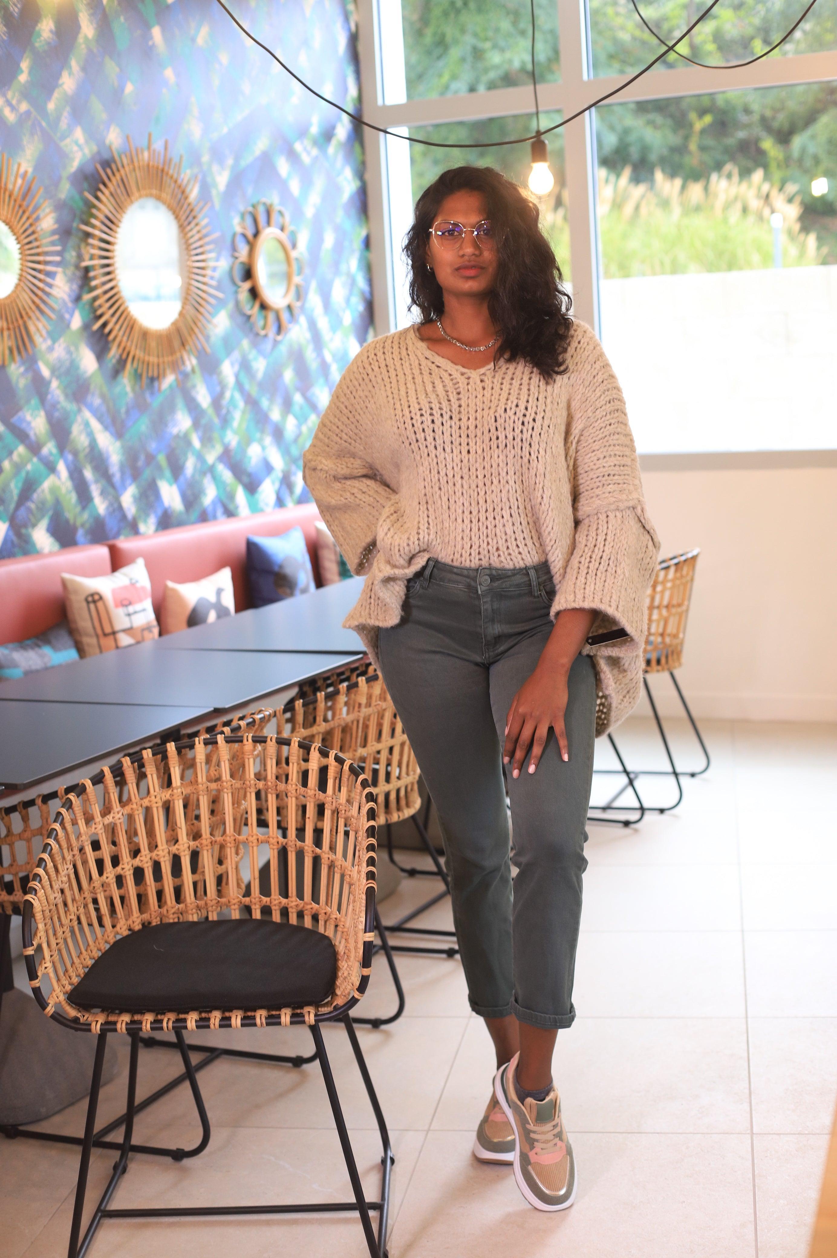 Baskets Femme Bi-Matière Kaki et Beige - Velours et Daim - beautifulshop