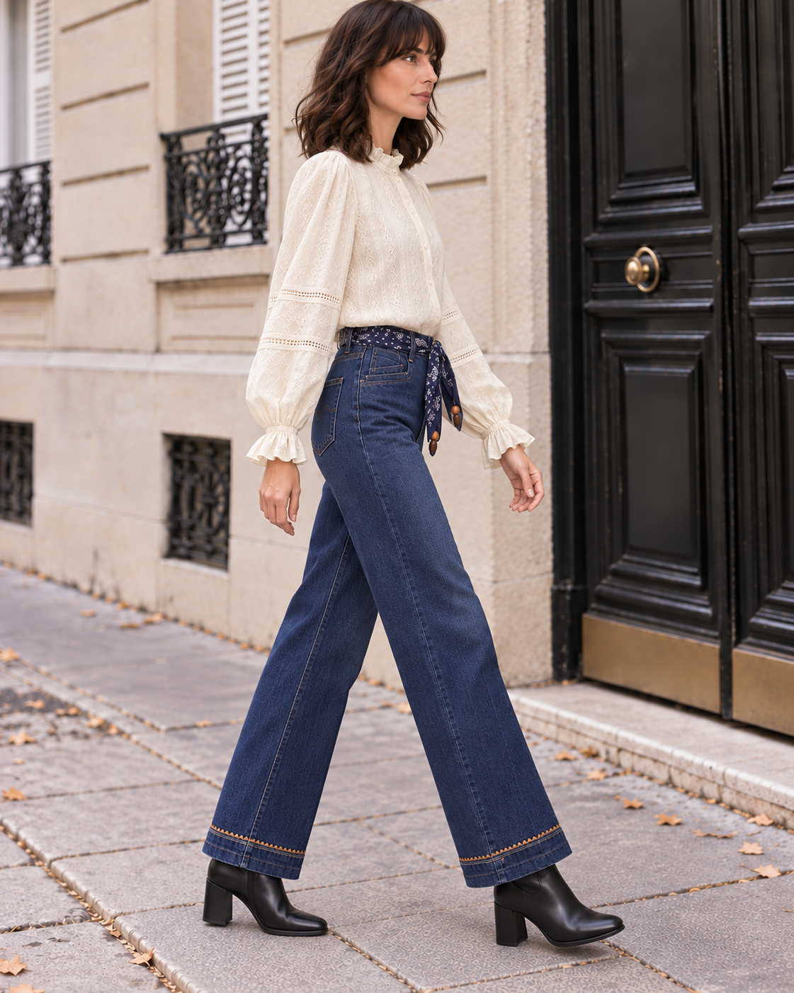 Blouse Élise en coton brodé – beige – Beautiful Shop