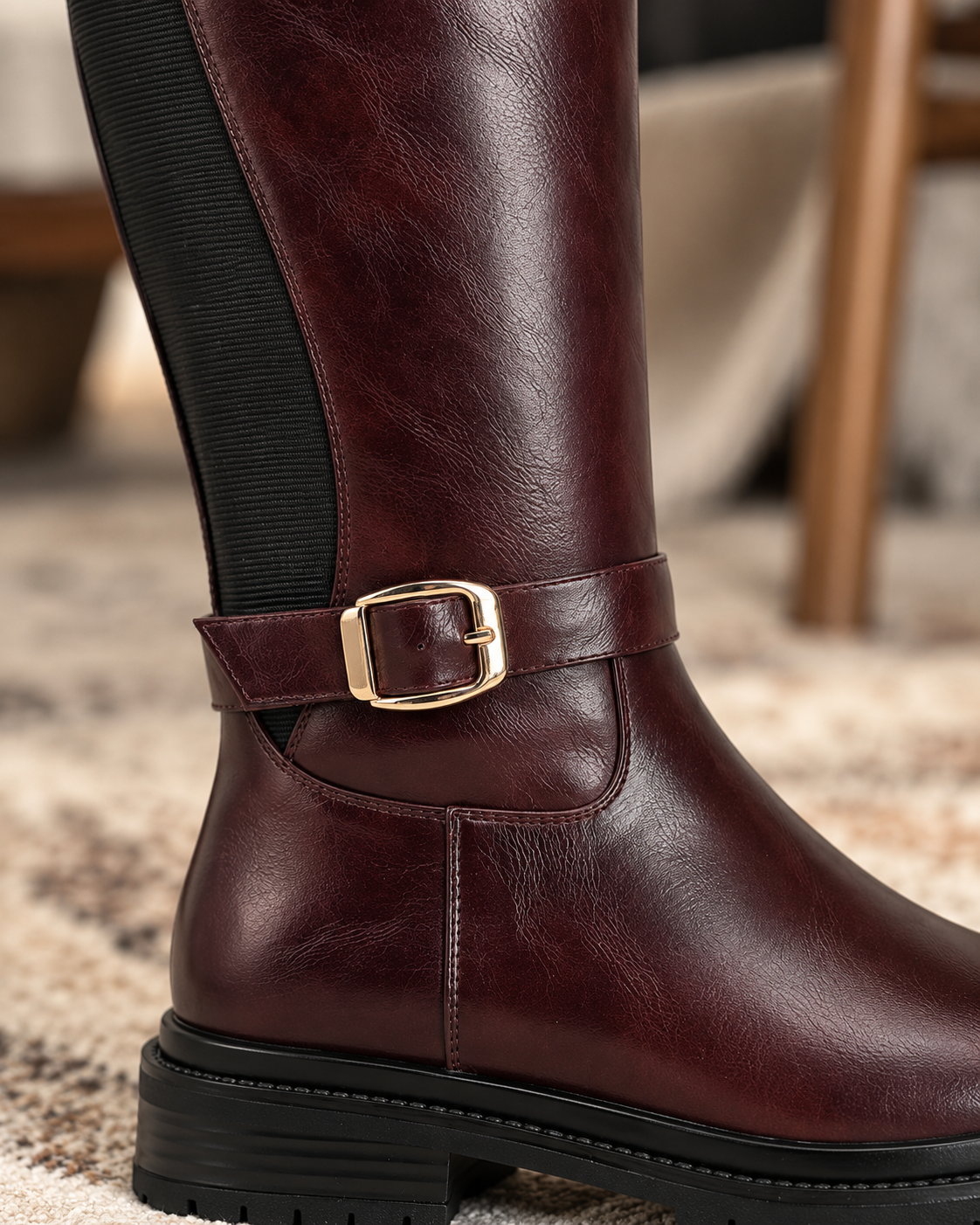 Bottes cavalières garance – rouge bordeaux – Beautiful Shop
