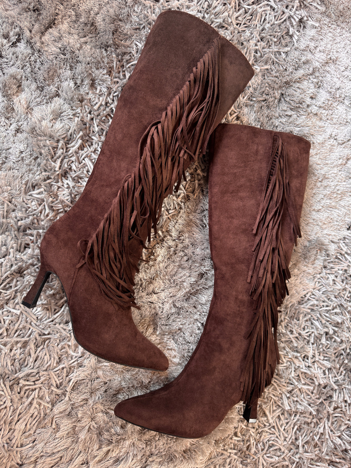 Bottes chocolat à franges – Beautiful Shop