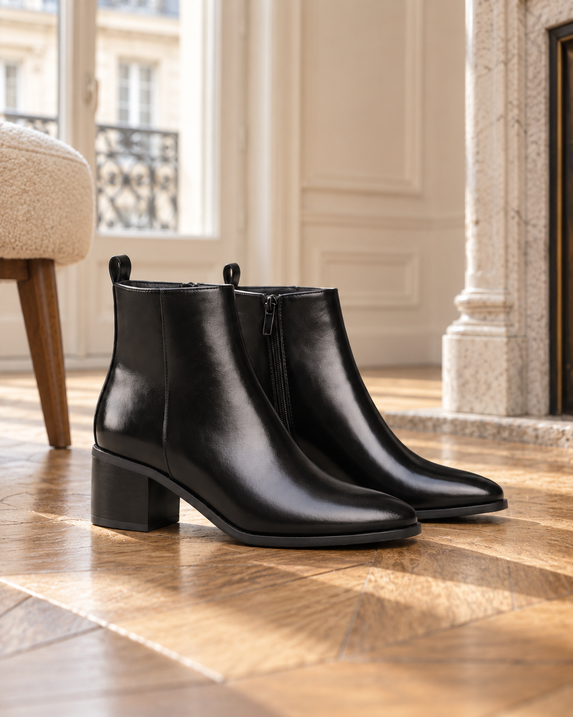 Bottines margaux à talon – noires – Beautiful Shop
