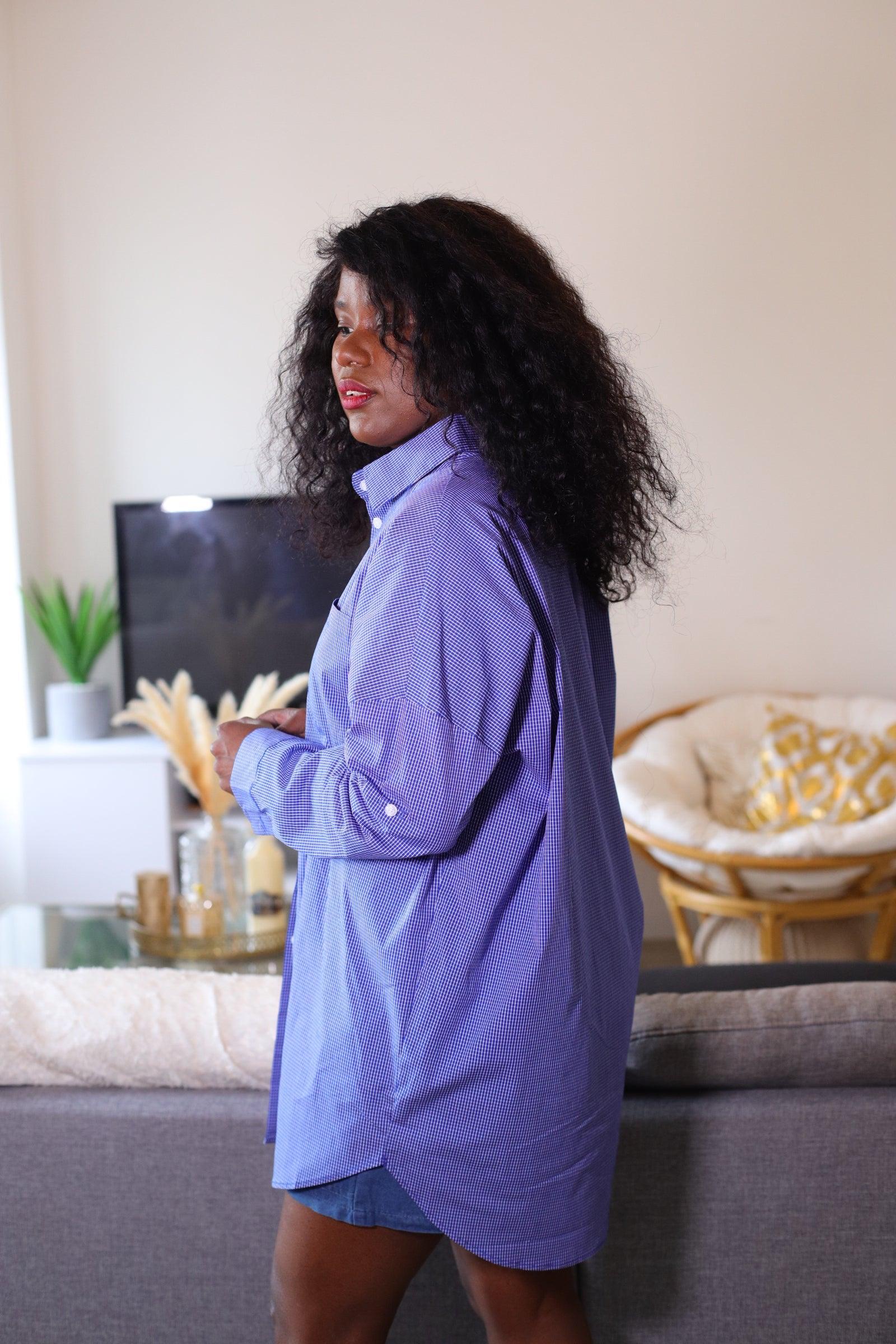 Chemise Ample à Rayures Bleues - beautifulshop