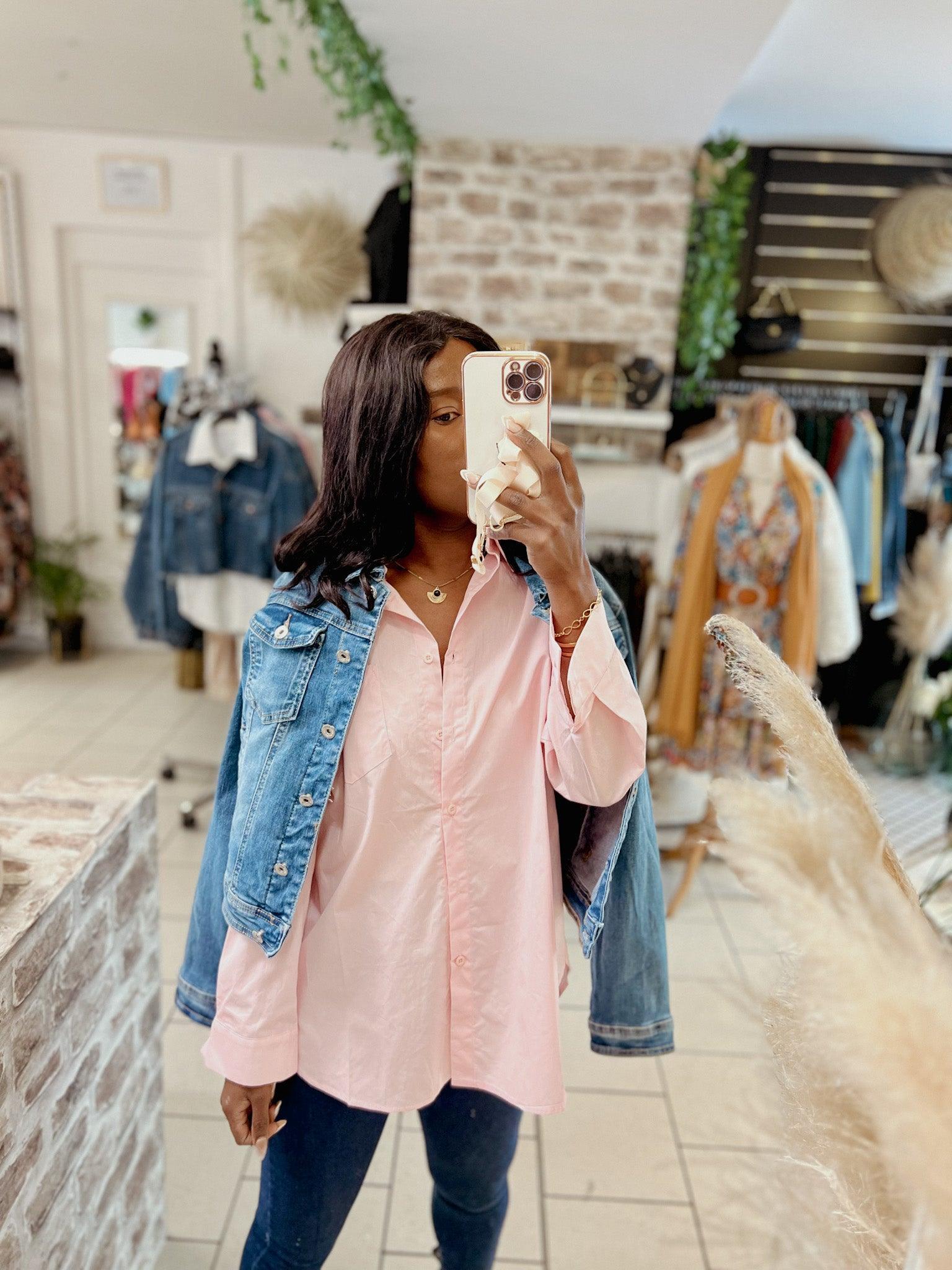 Chemise en coton rose loose - Beautiful Shop - beautifulshop