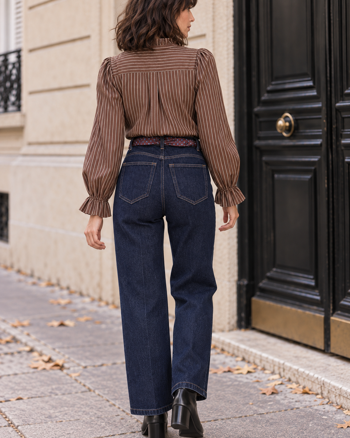 Chemisier Camille à rayures – bordeaux – Beautiful Shop