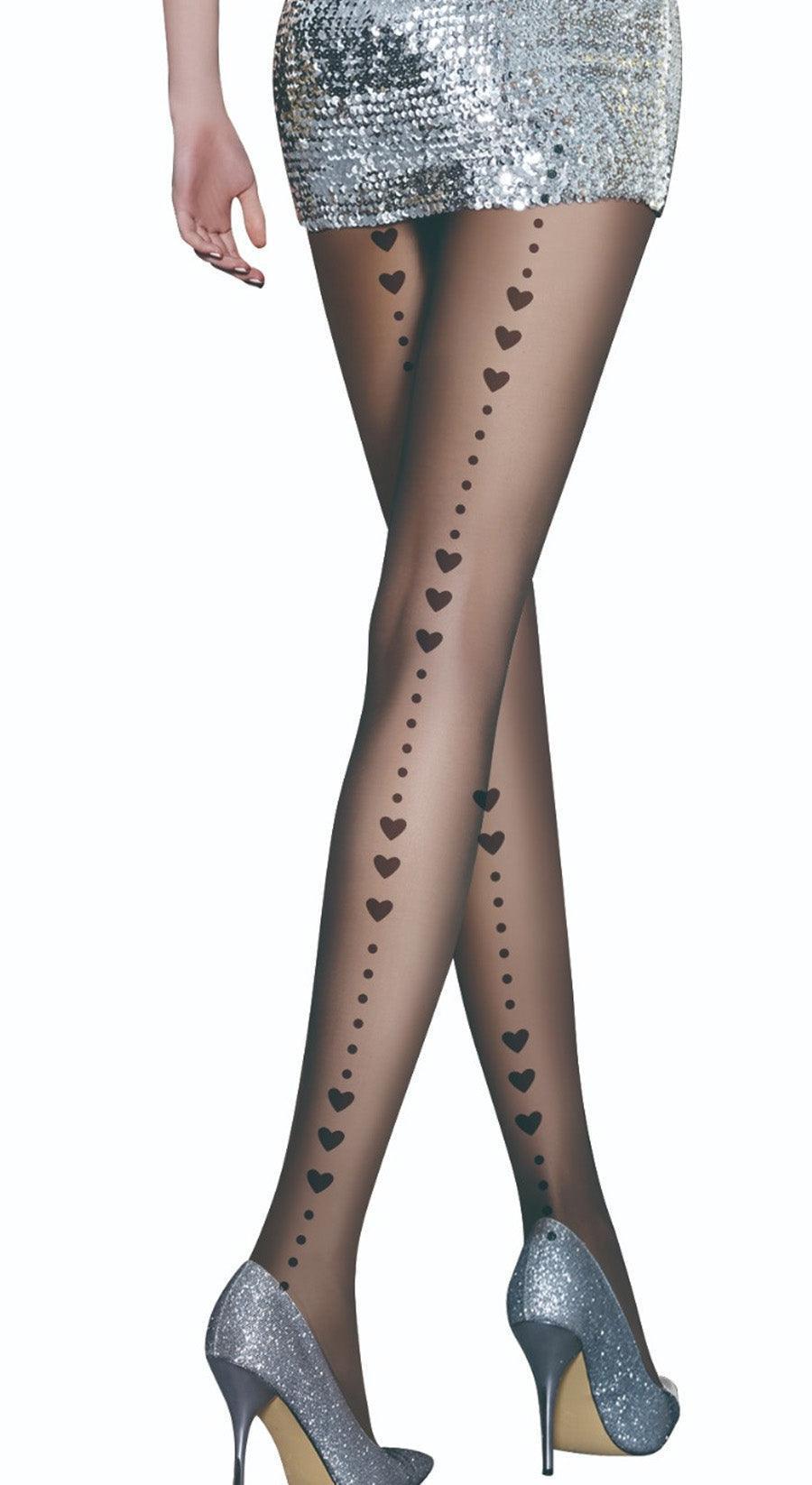 Collant fantaisie cœur et pois - beautifulshop