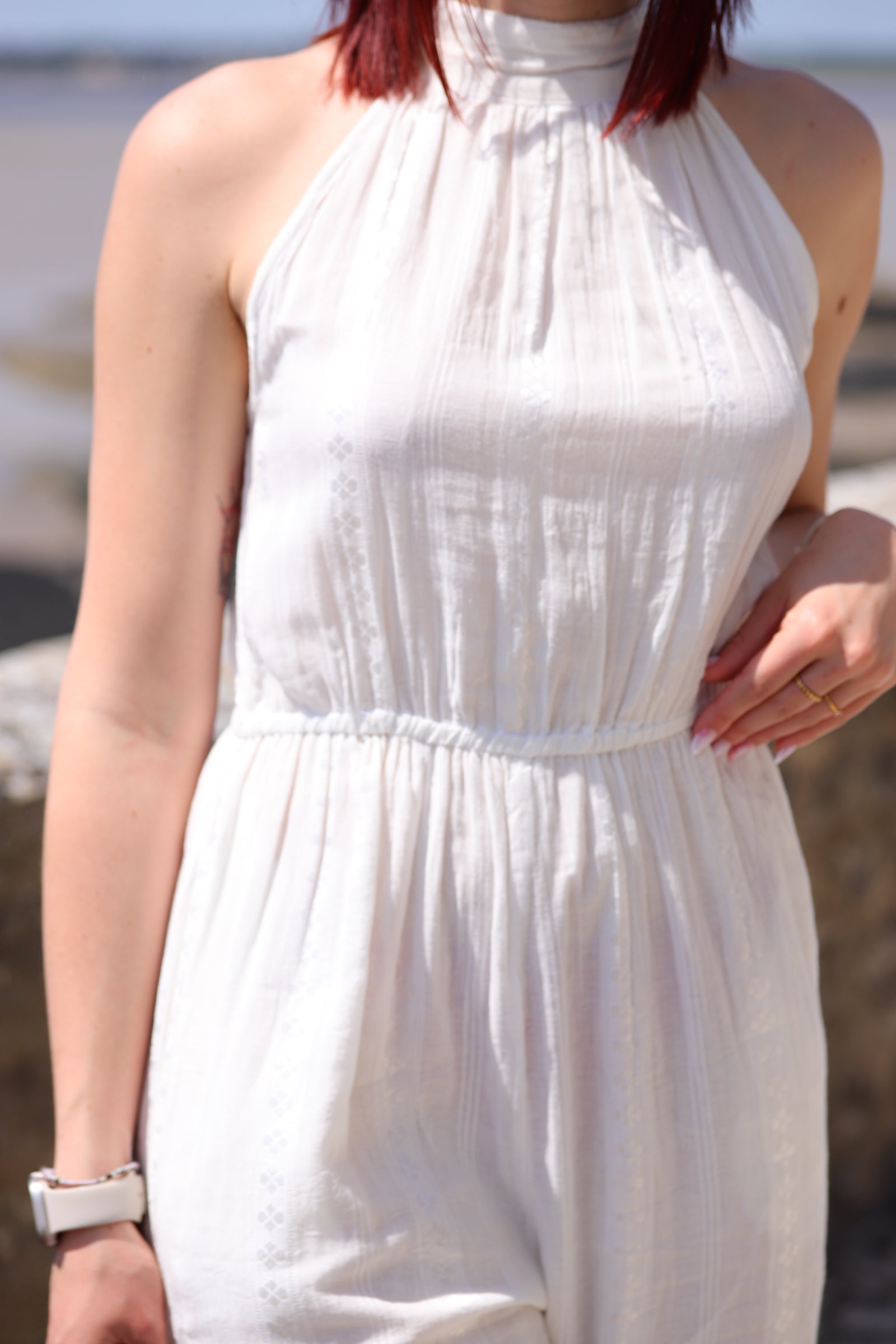 Combinaison Longue Blanche Brodée - beautifulshop