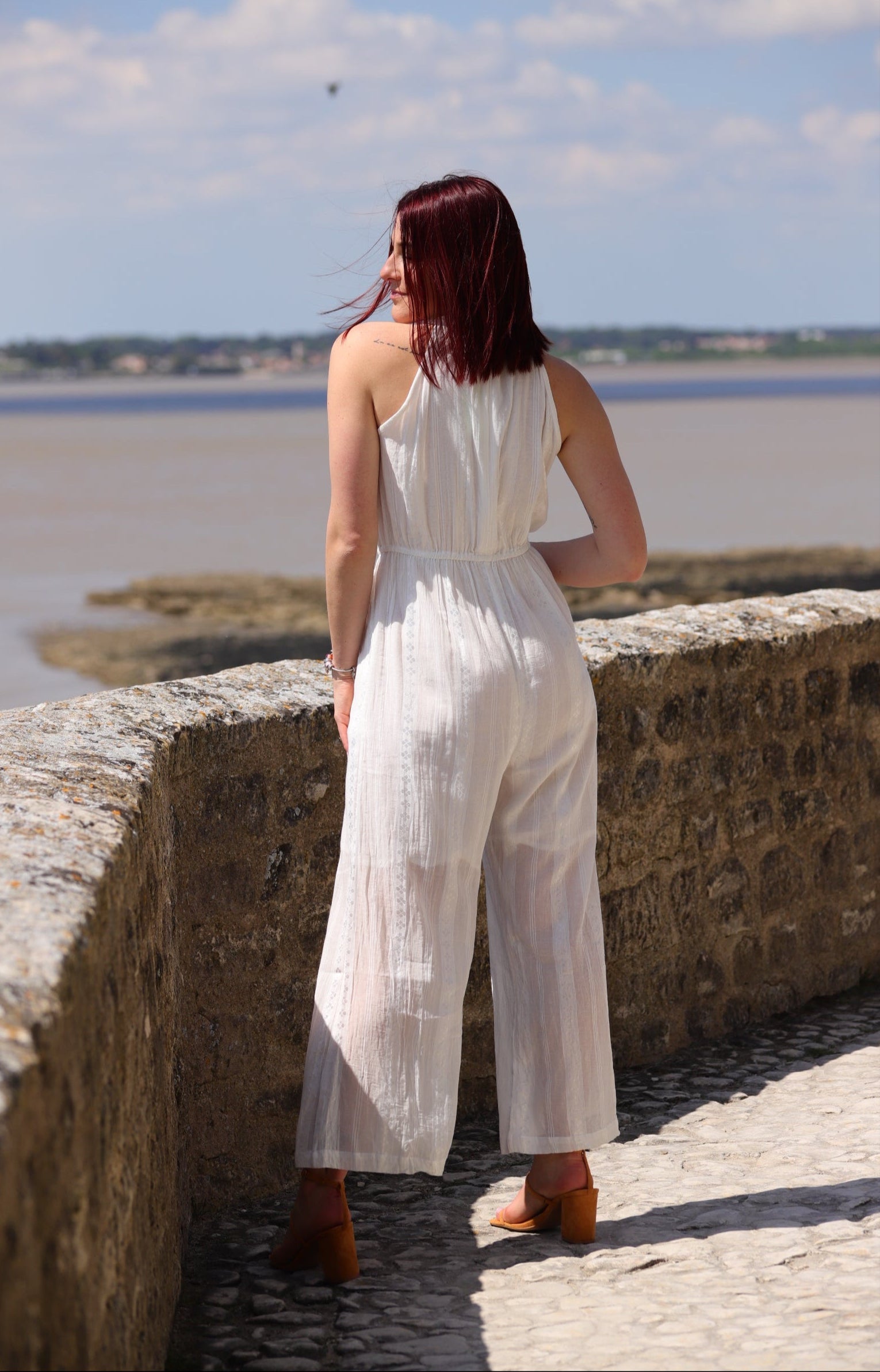 Combinaison Longue Blanche Brodée - beautifulshop