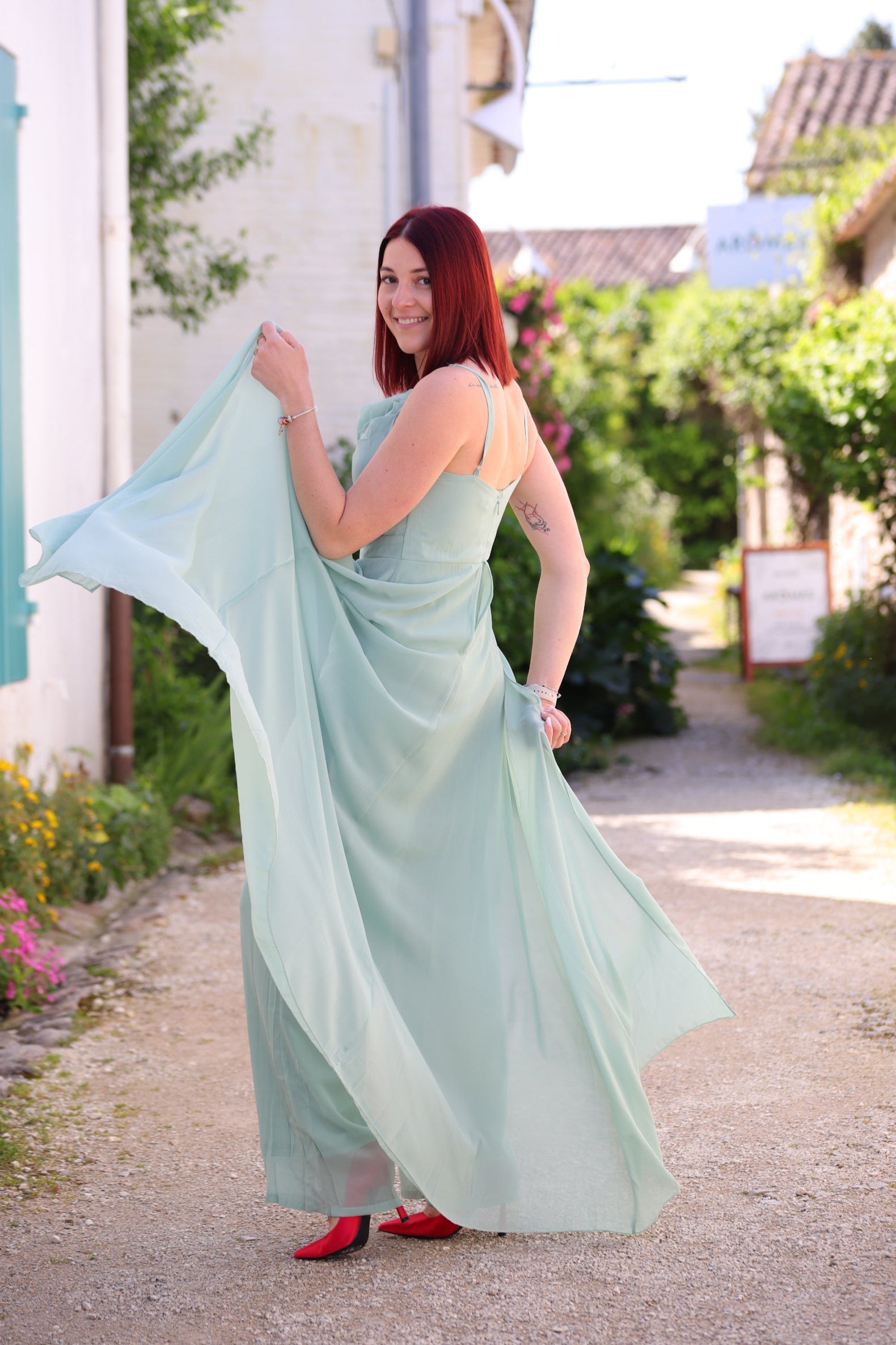 Combinaison Fluide Vert Amande - beautifulshop