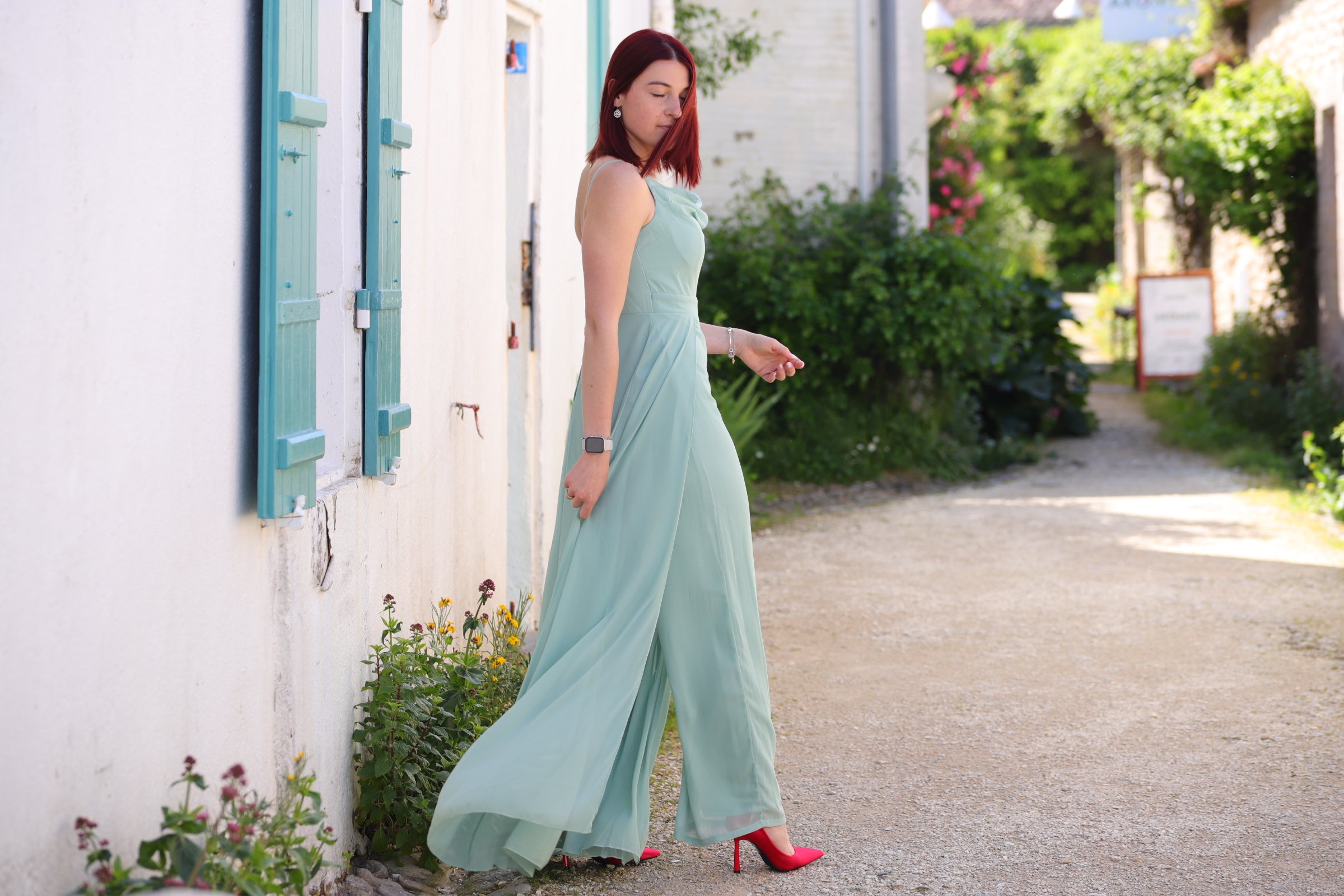 Combinaison Fluide Vert Amande - beautifulshop