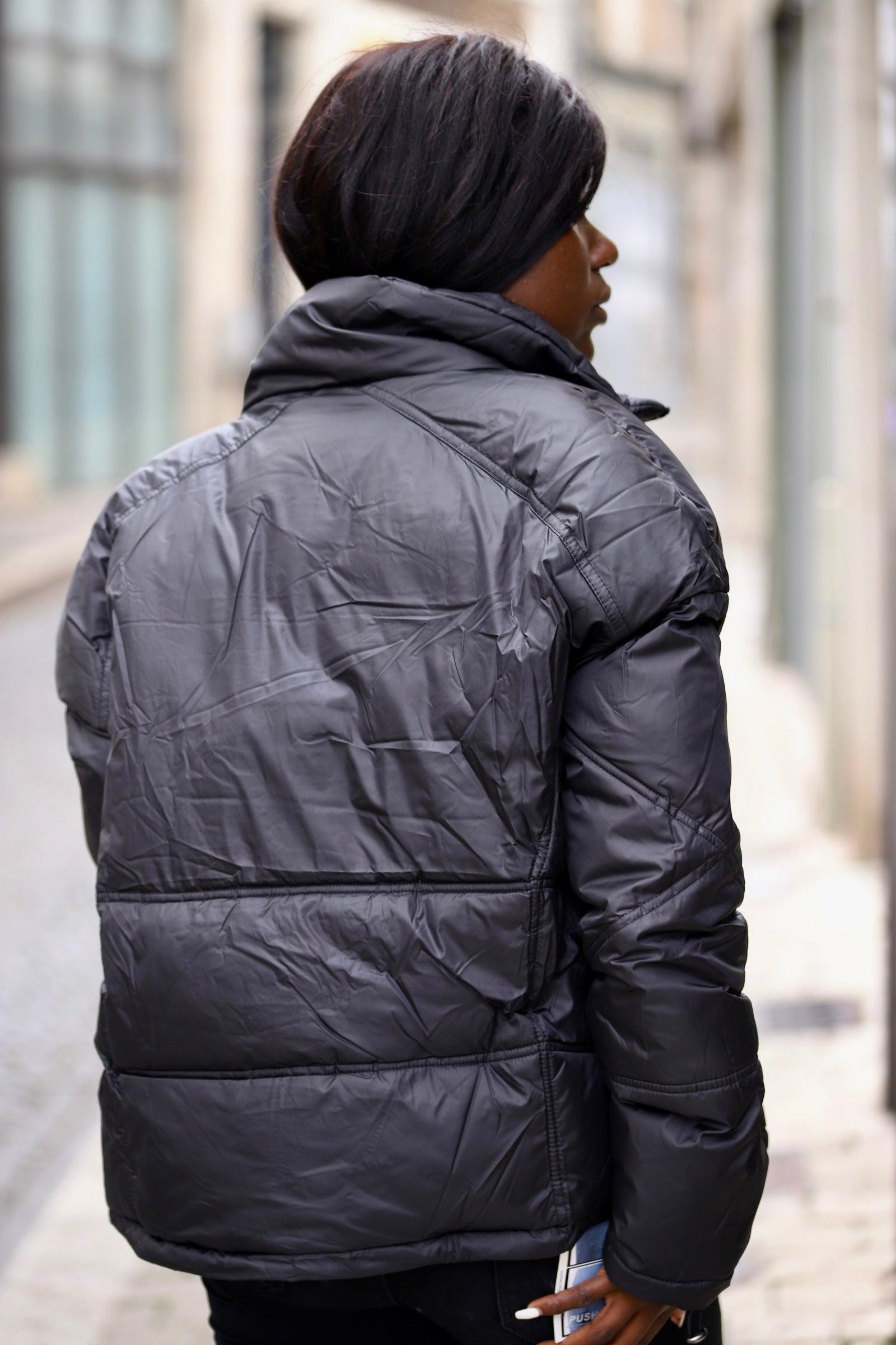 Doudoune noire matelassée - beautifulshop