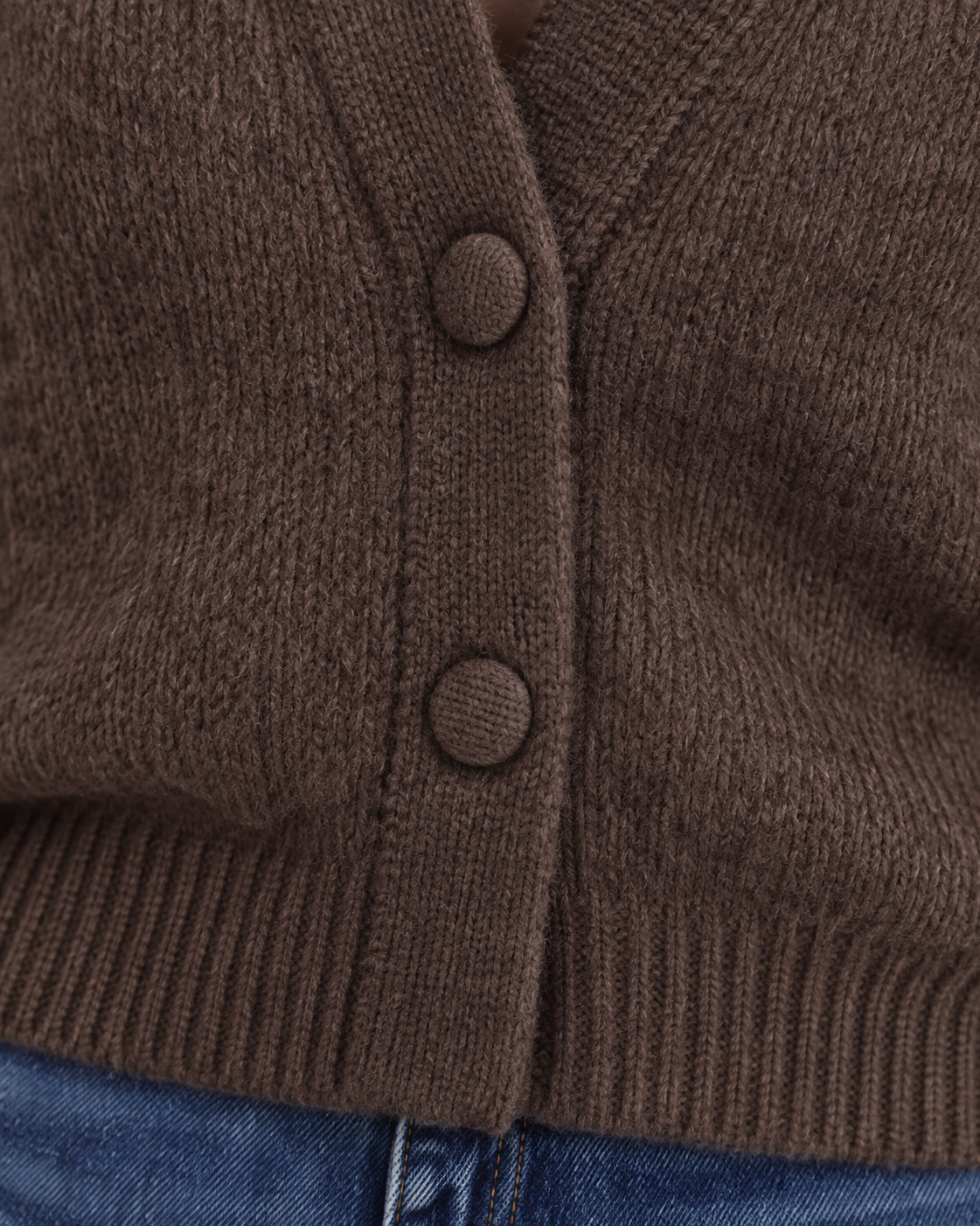 Gilet Agathe à col v – marron – Beautiful Shop