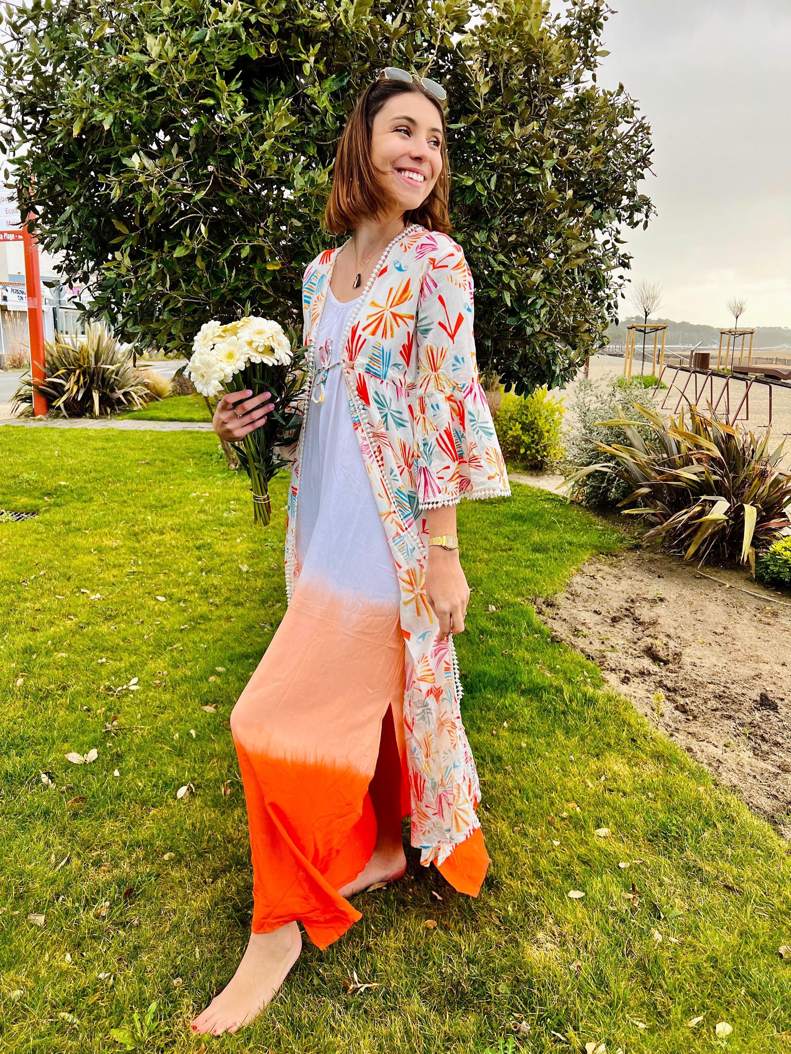 Gilet long imprimé - beautifulshop