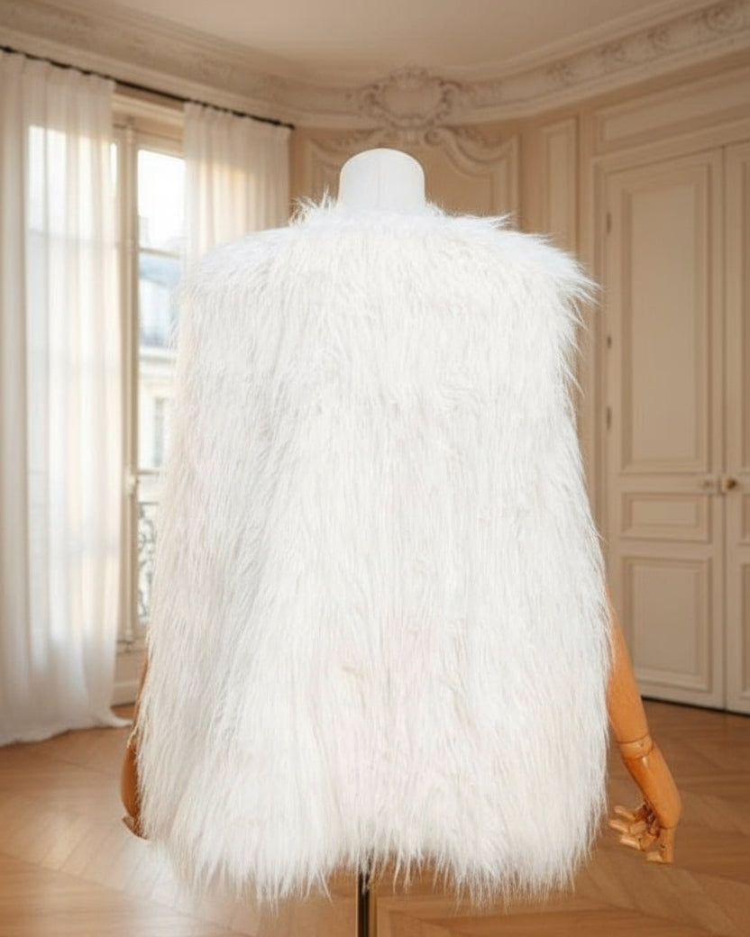 Gilet sans manches en fausse fourrure blanche – Beautiful Shop