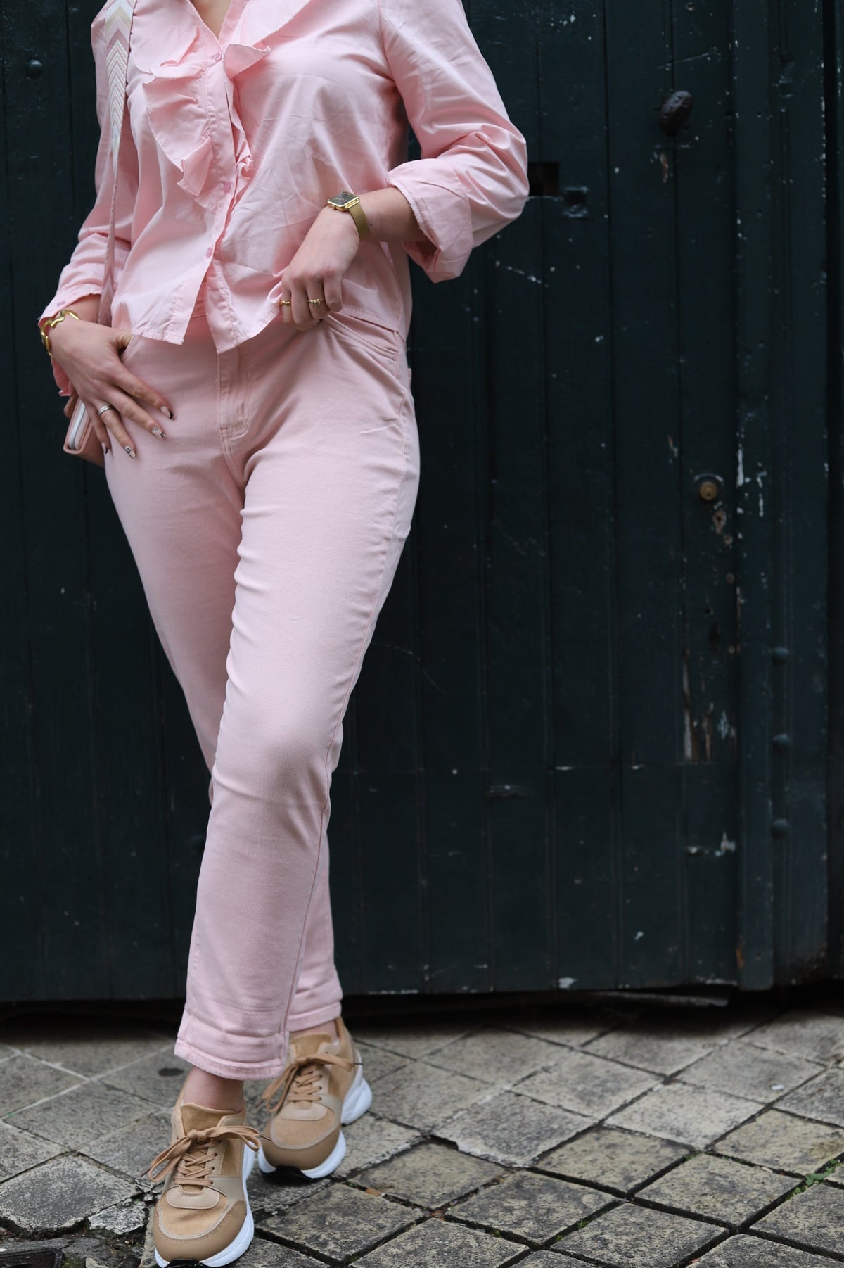 Jean mom rose blush à taille haute – Beautiful Shop