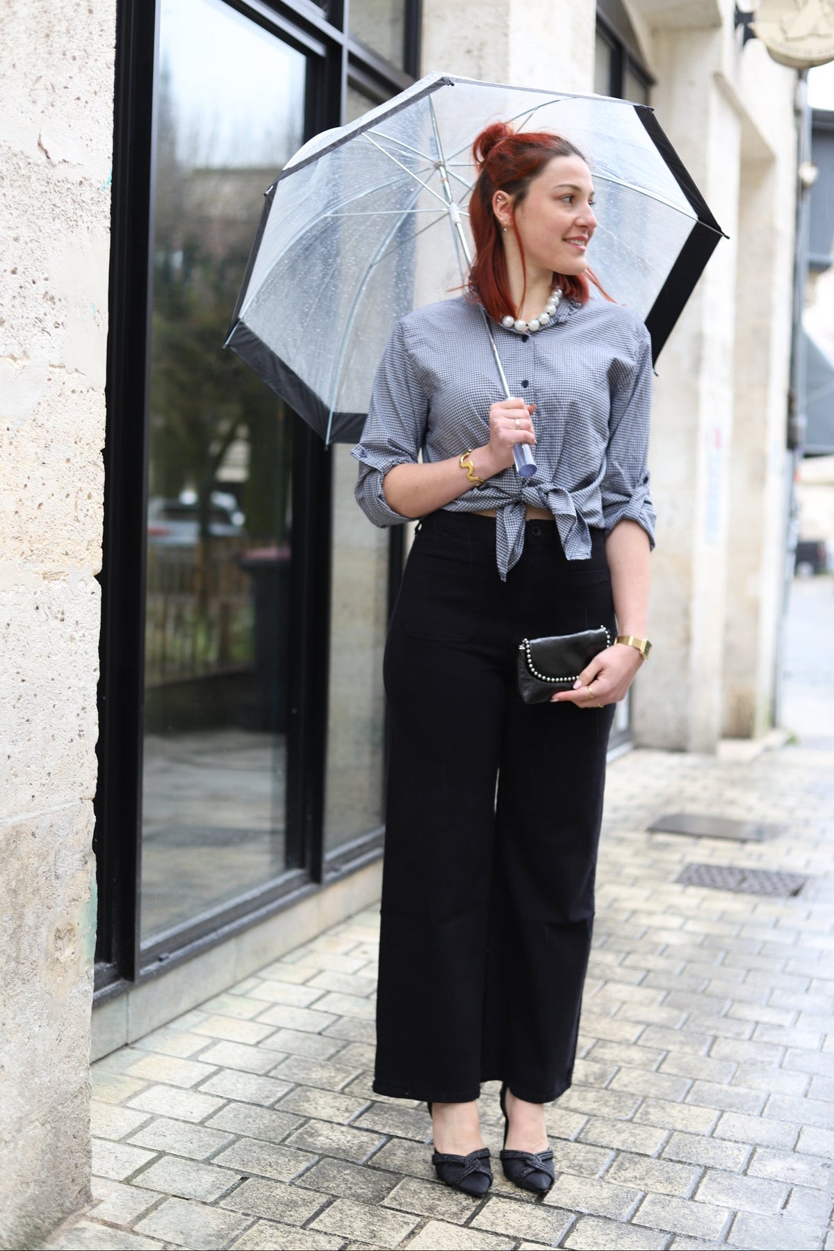 Jean Naeva noir à taille haute et coupe large – Beautiful Shop