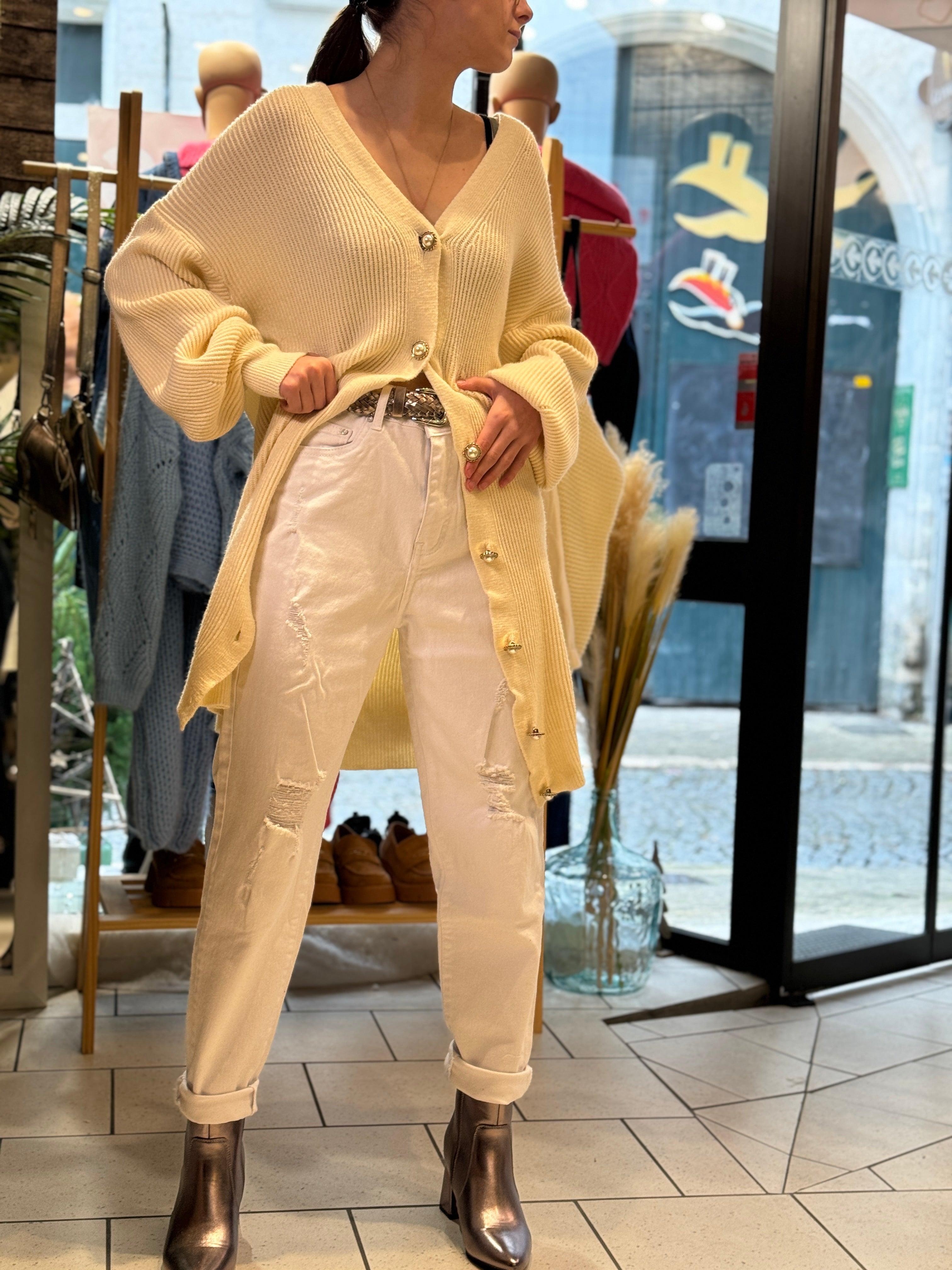 Jeans blanc destroy - beautifulshop