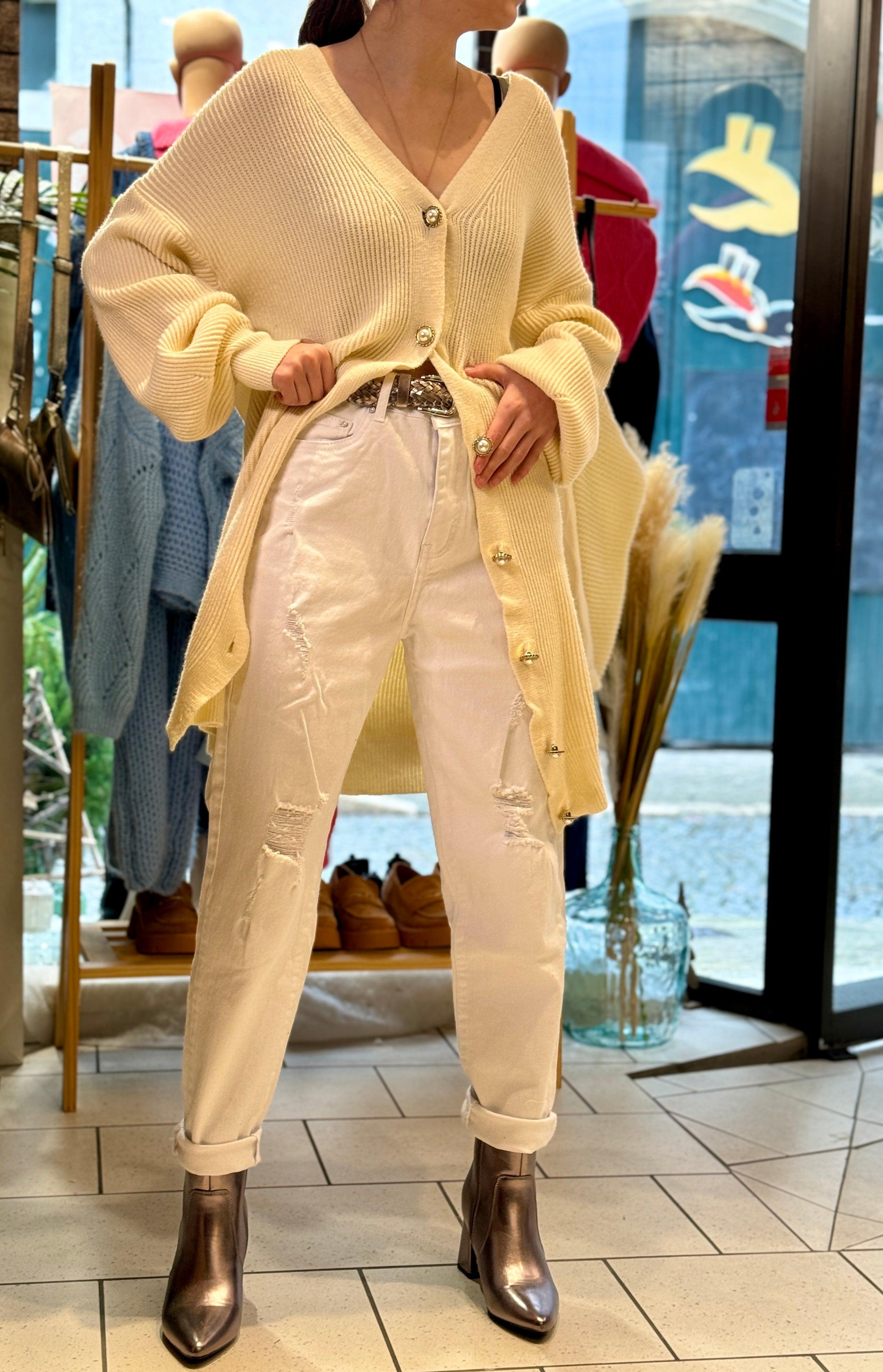 Jeans blanc destroy - beautifulshop