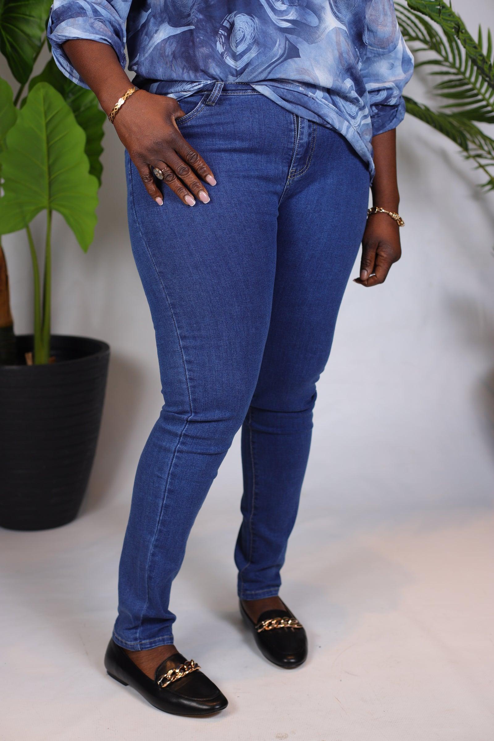 Jeans bleu foncé grande taille - beautifulshop