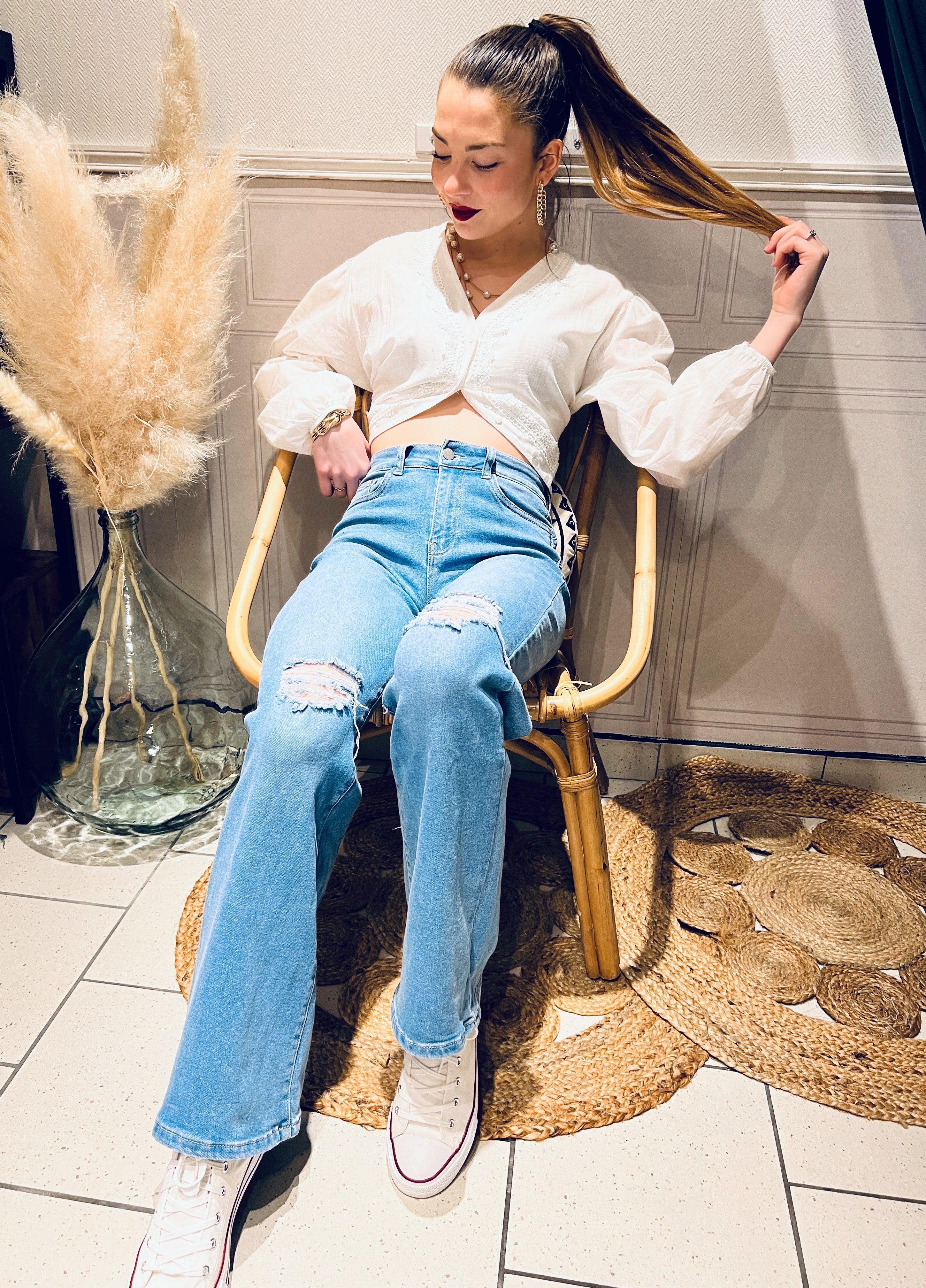 Jeans destroy bleu anaiss - beautifulshop