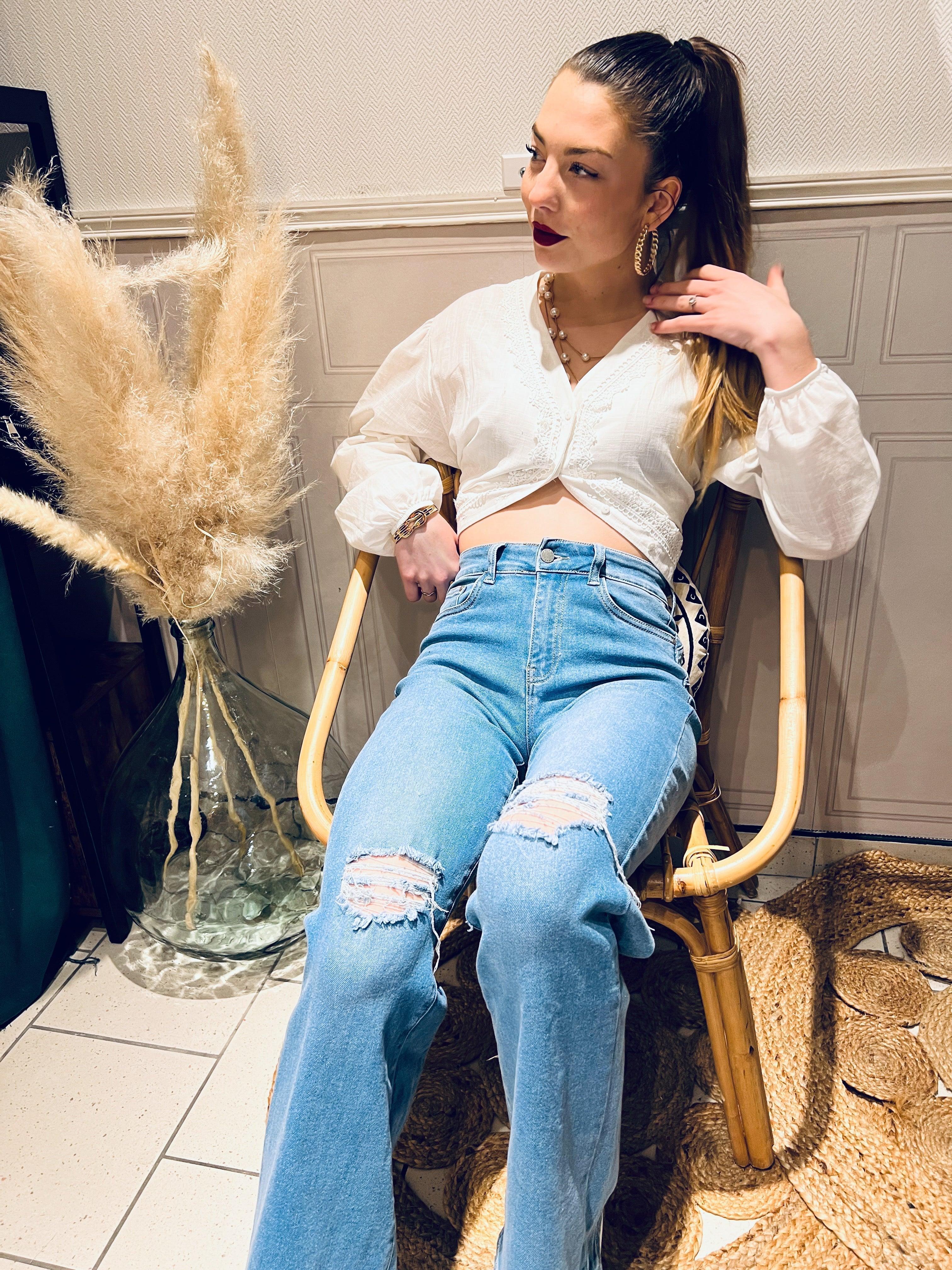 Jeans destroy bleu anaiss - beautifulshop