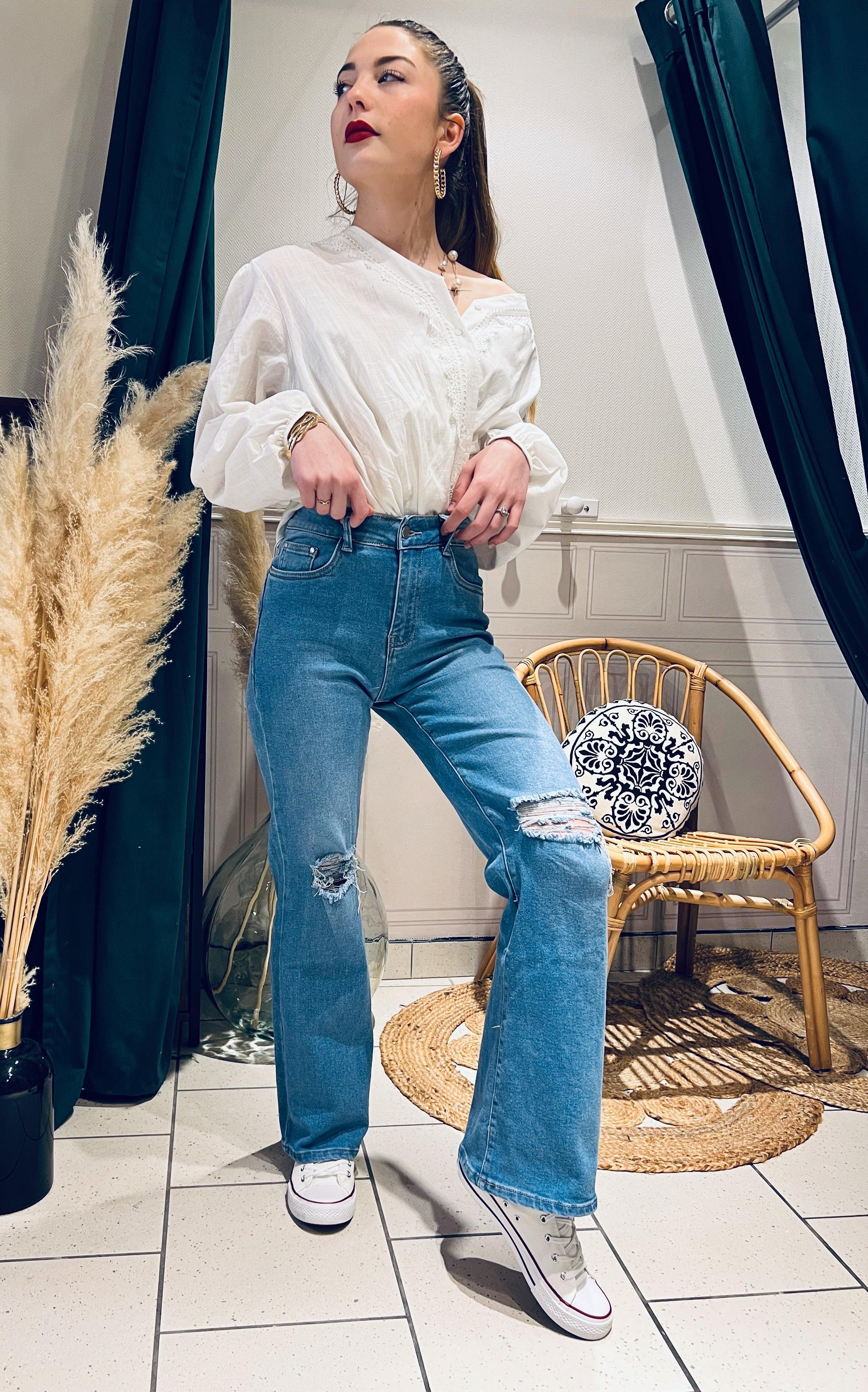 Jeans destroy bleu anaiss - beautifulshop