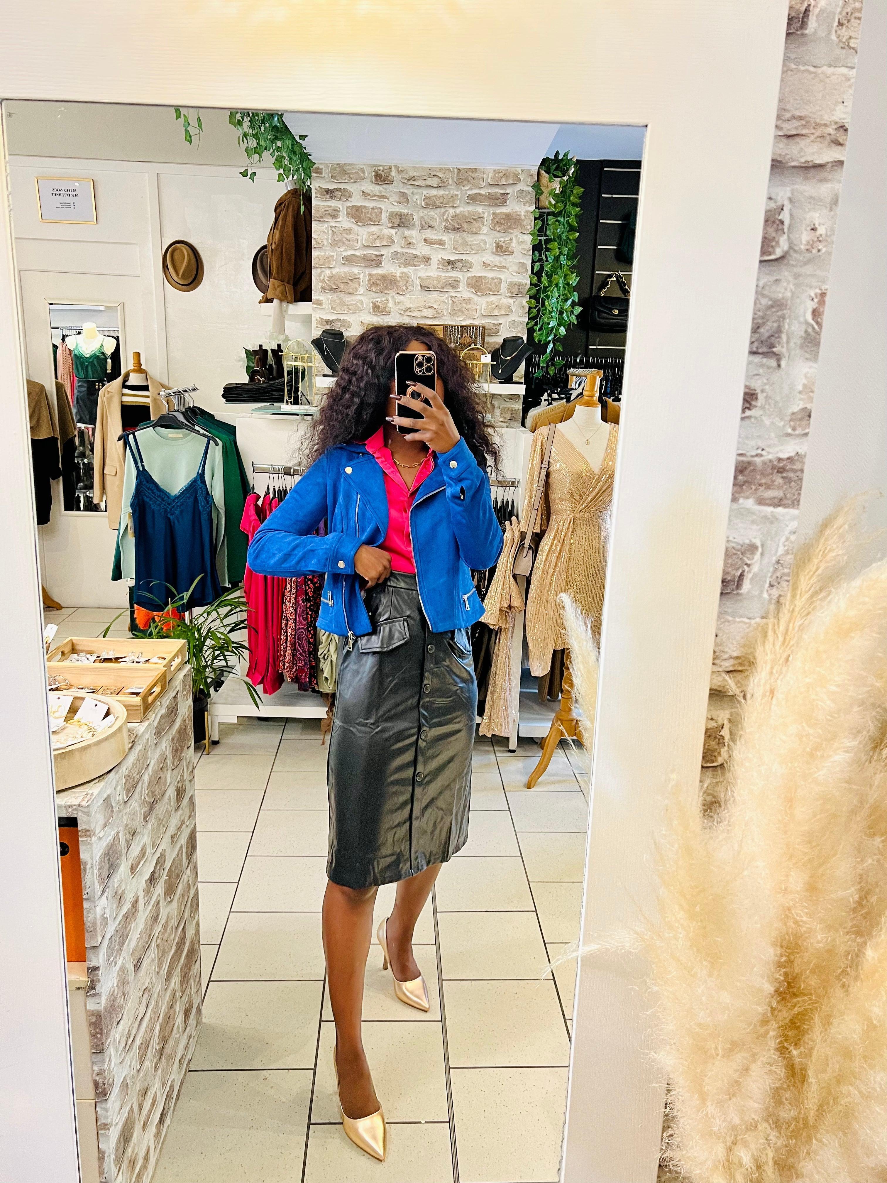 Jupe droite en similicuir noire - Beautiful Shop - beautifulshop