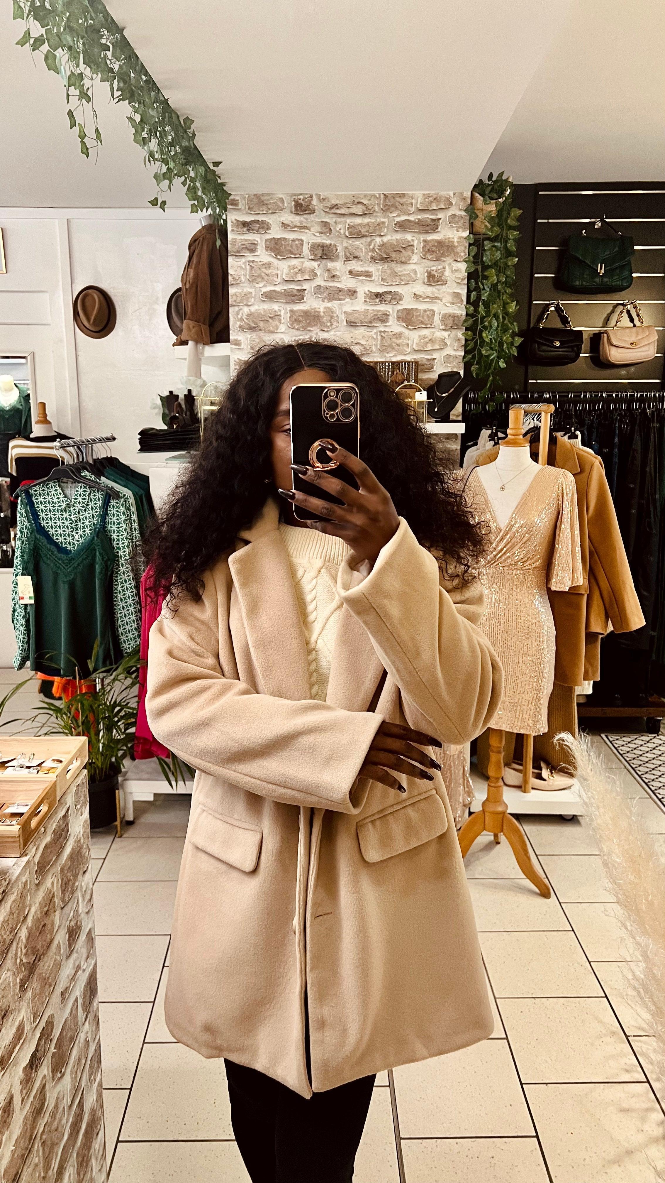 Manteau oversize beige femme - beautiful shop - beautifulshop