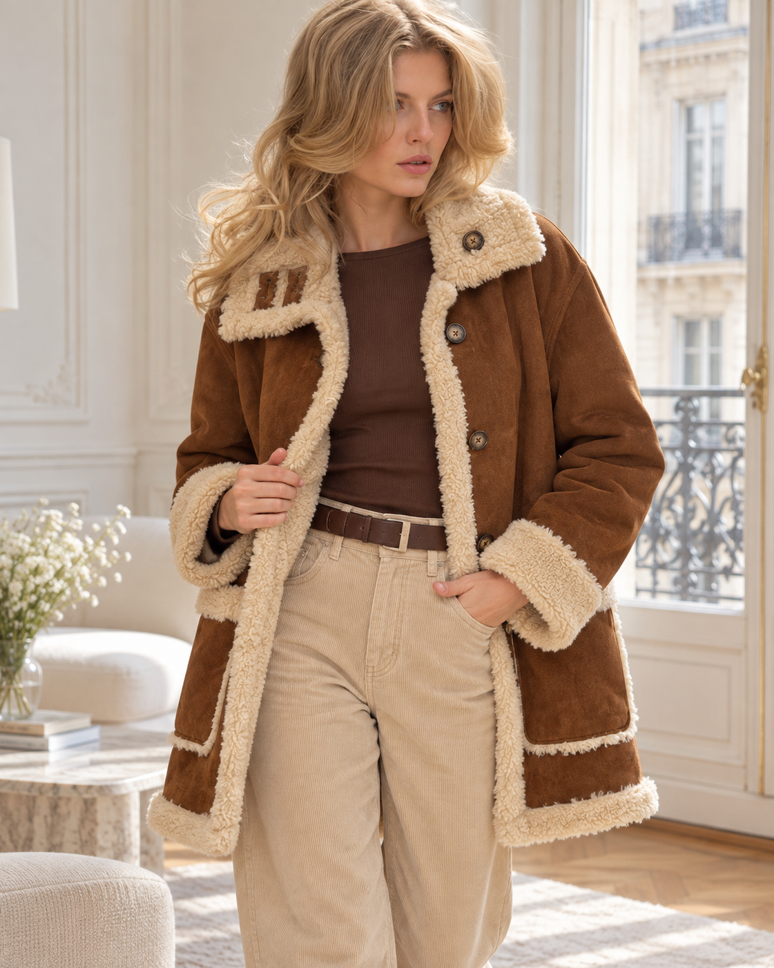 Manteau réversible Madeleine – camel et beige – Beautiful Shop