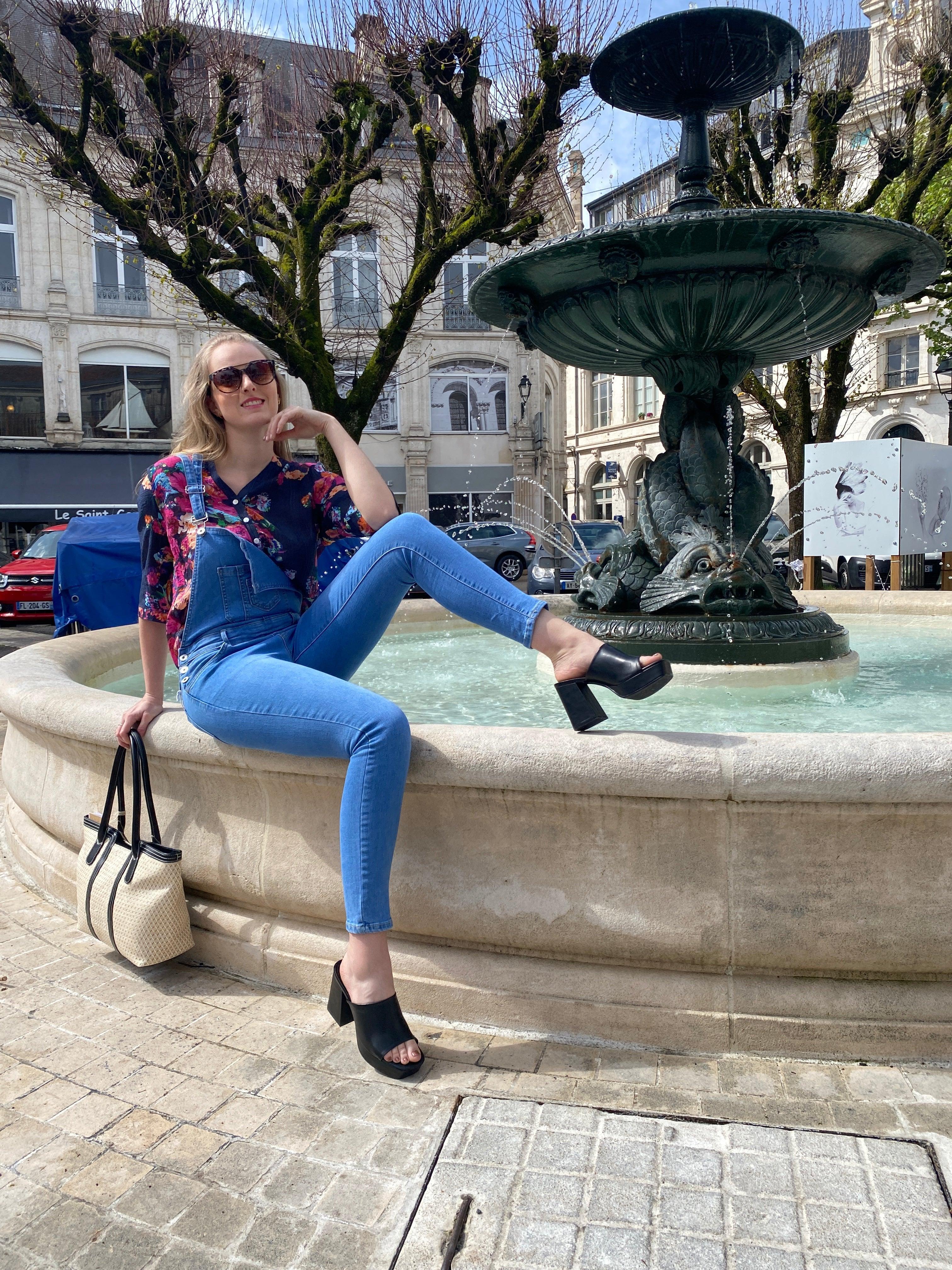 Mules à bouts ouverts et plateforme noir - beautifulshop