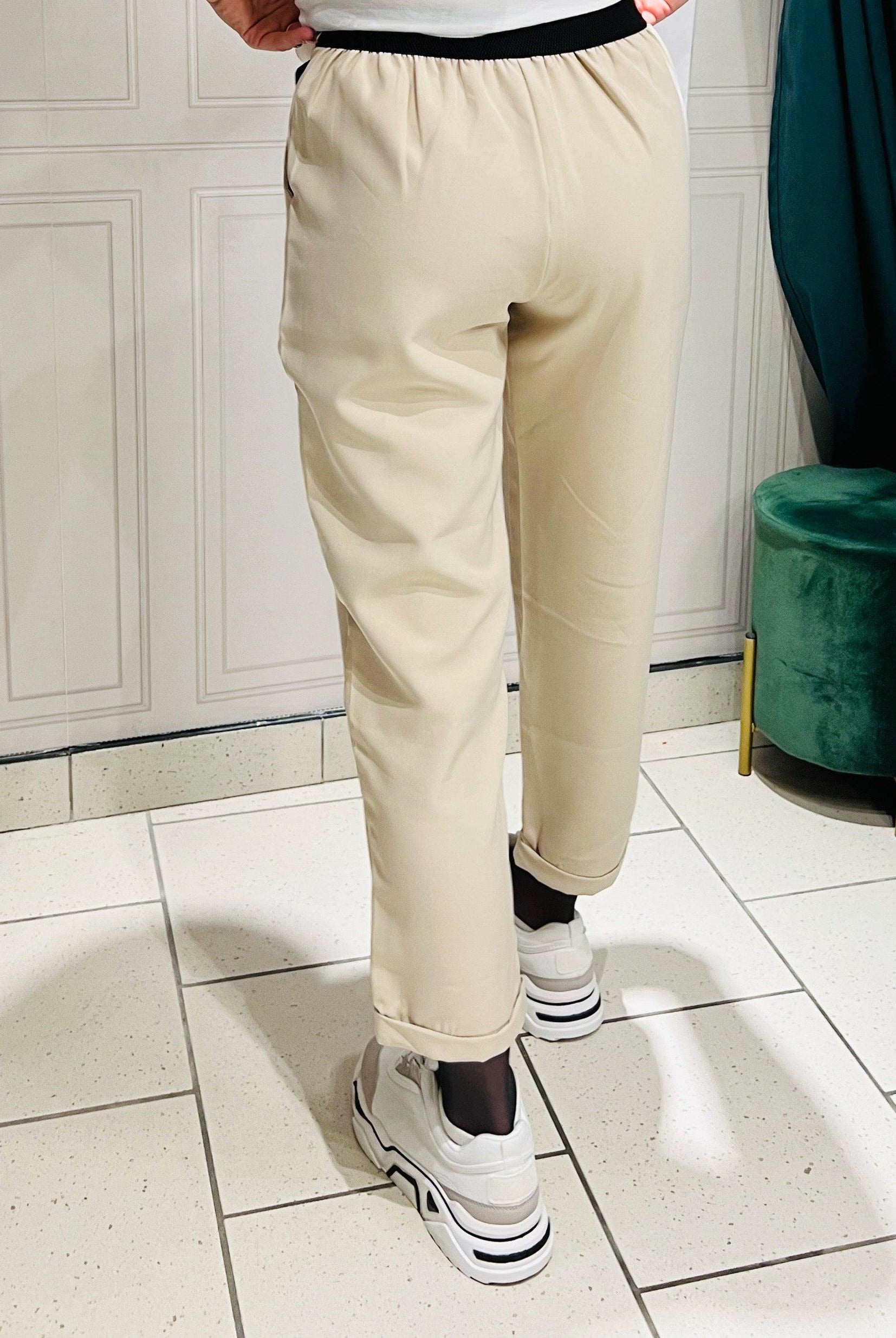 Pantalon femme beige - beautifulshop