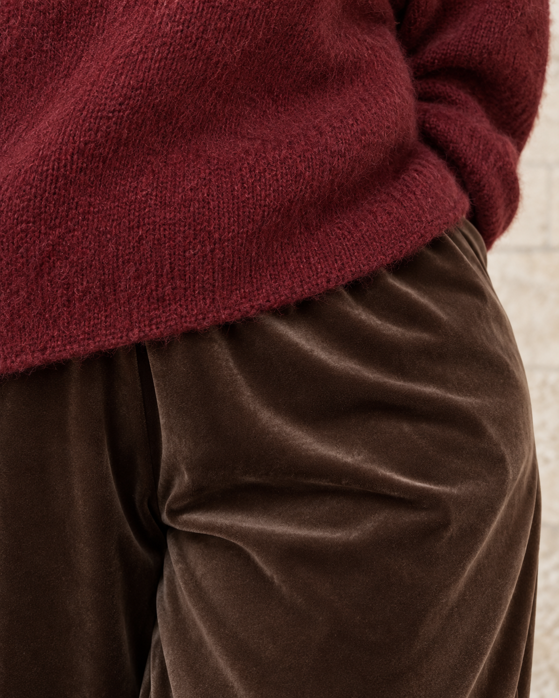 Pantalon palazzo Élise en velours – chocolat – Beautiful Shop