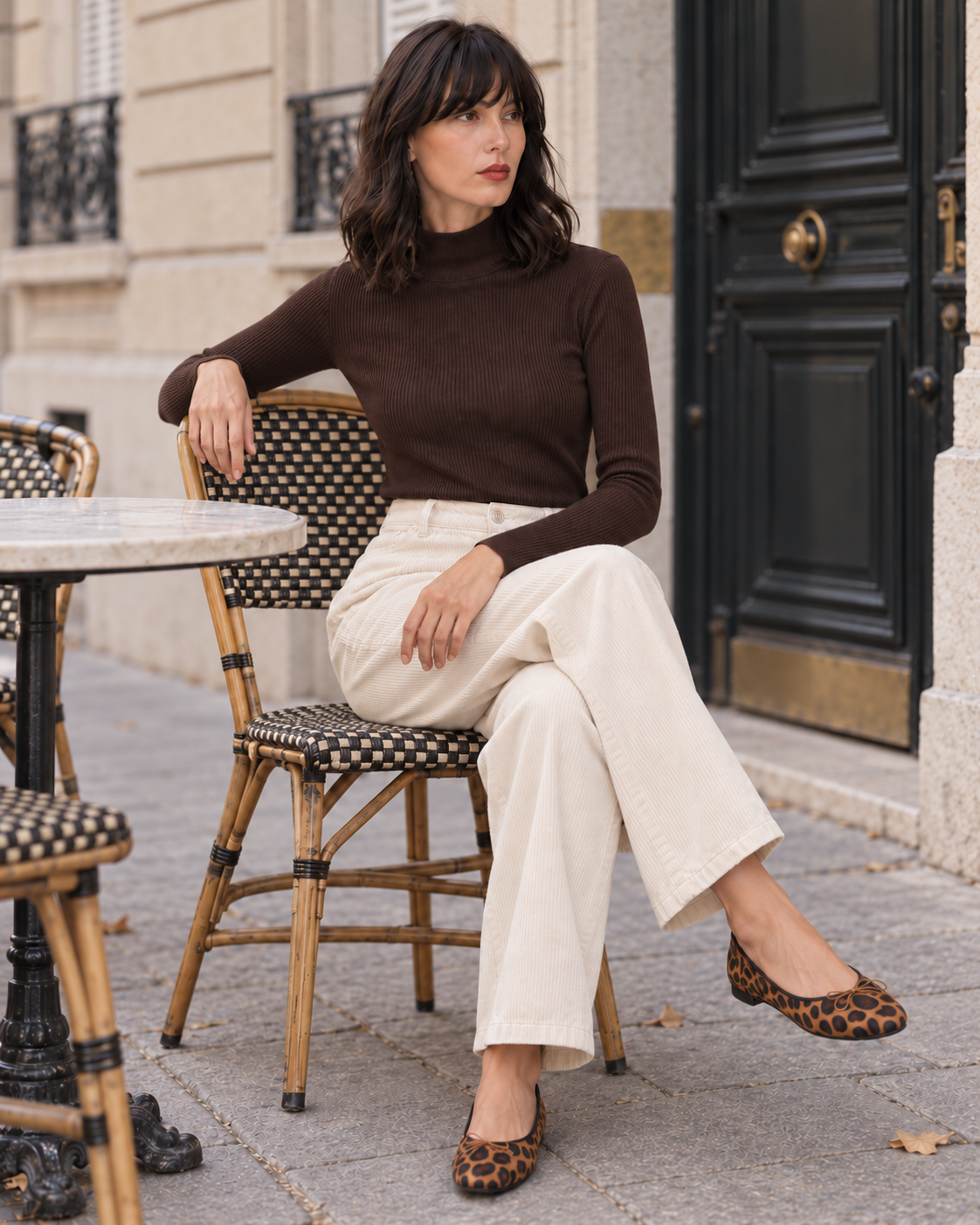 Pantalon Solène en velours côtelé – beige – Beautiful Shop