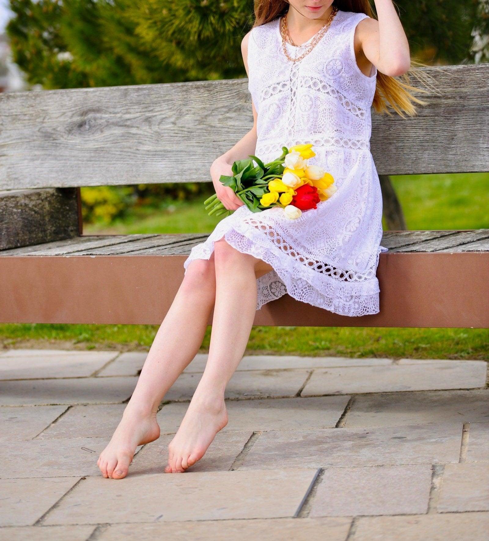 Petite robe blanche en coton - beautifulshop