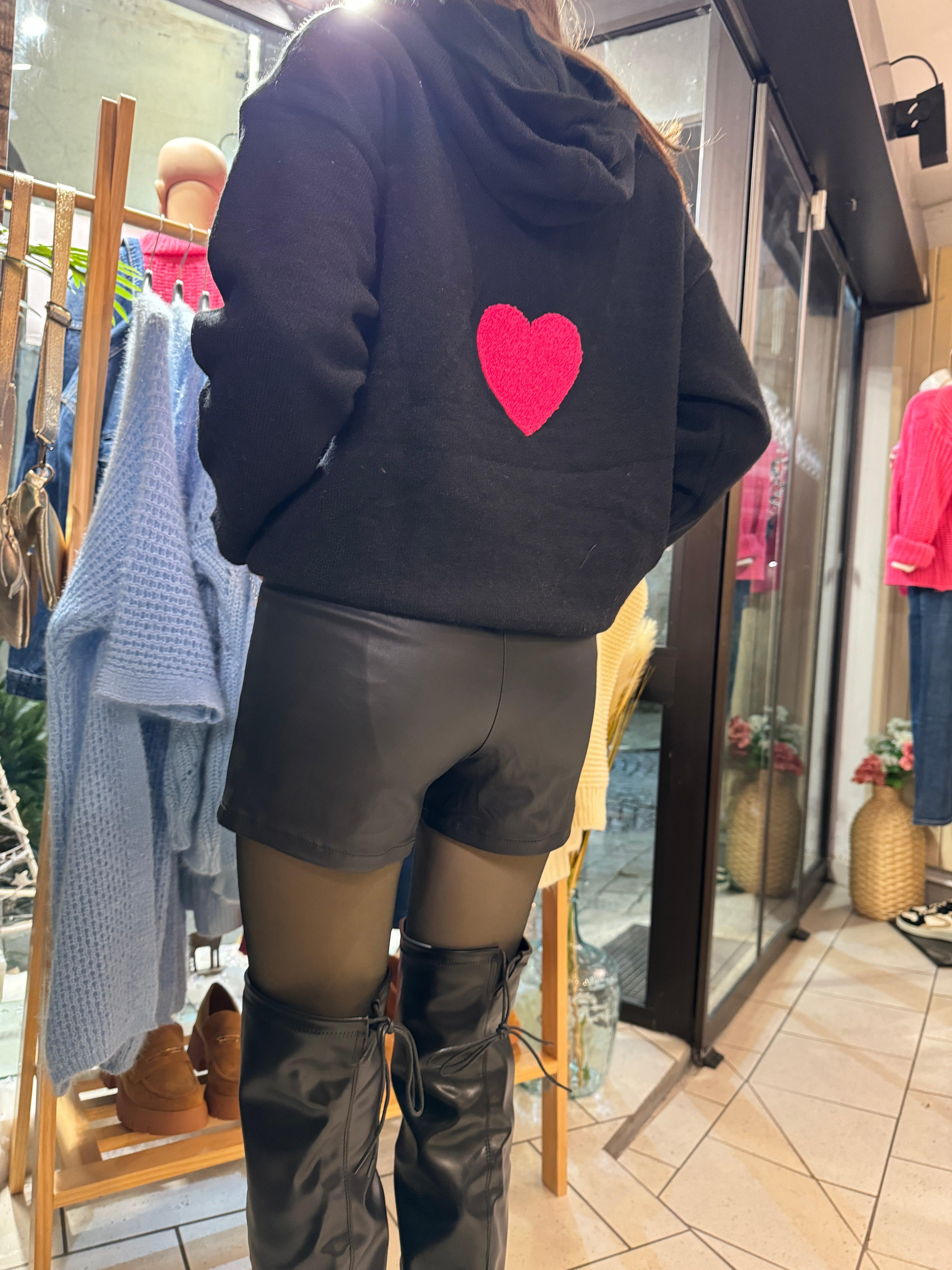 Produit: Short en Similicuir Noir - beautifulshop