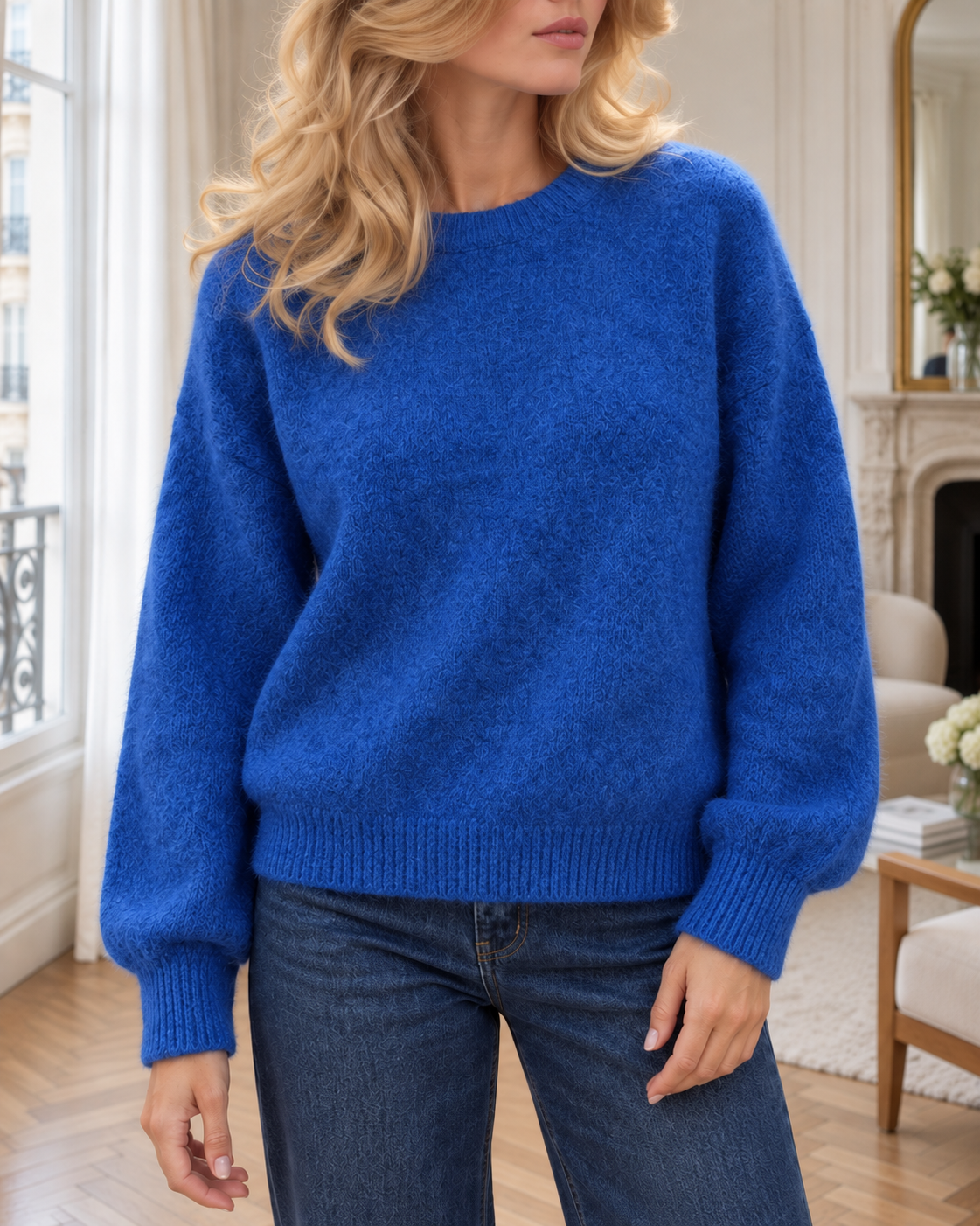 Pull Gabrielle – bleu électrique – Beautiful Shop