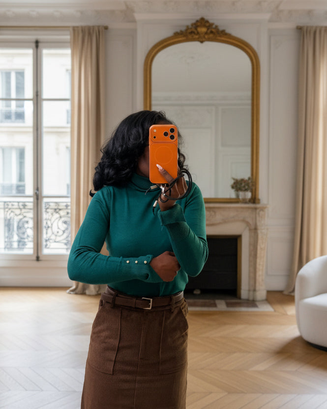 pull doux col montant vert-beautifulshop