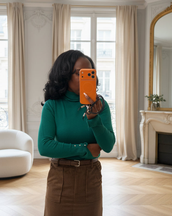 pull doux col montant vert-beautifulshop