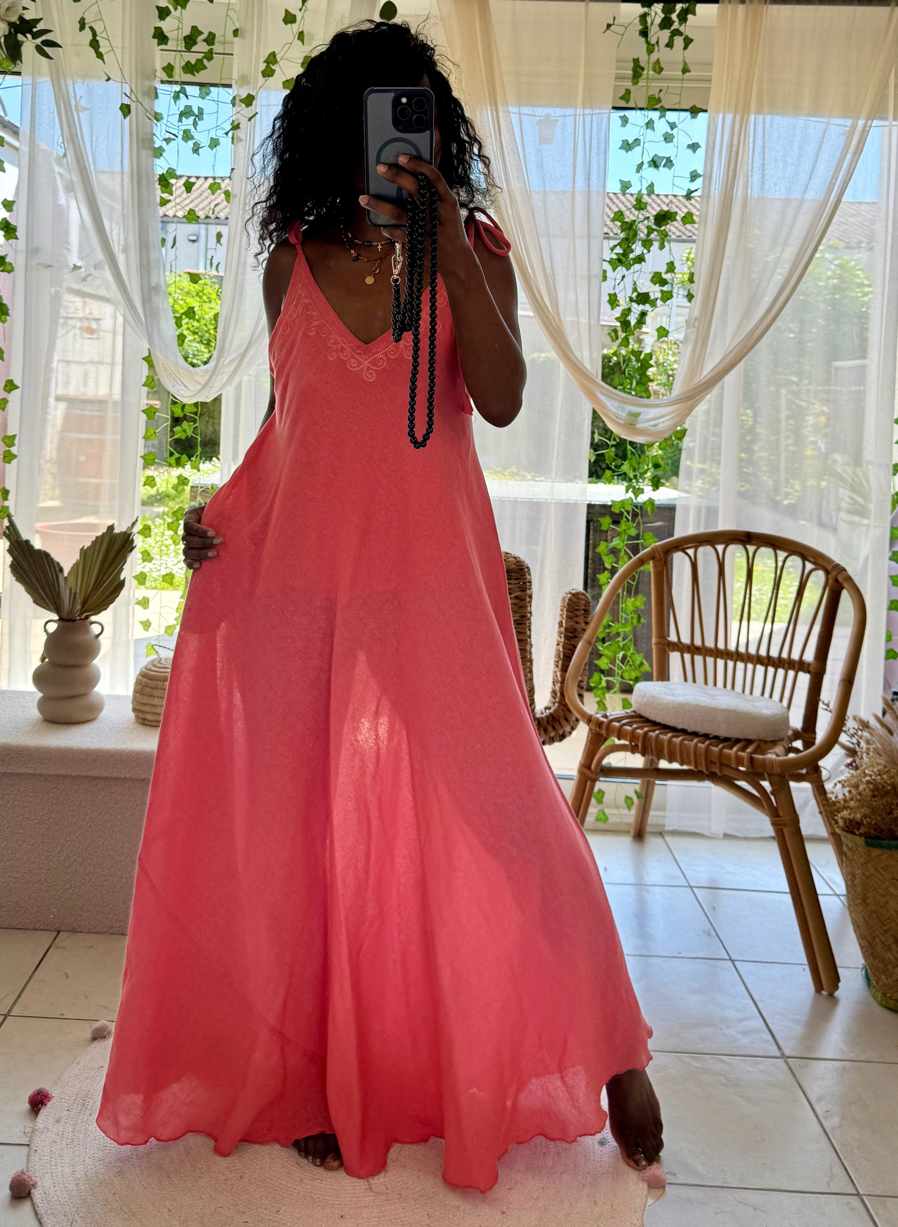 Robe Ample à Bretelles Réglables avec Noeud - beautifulshop