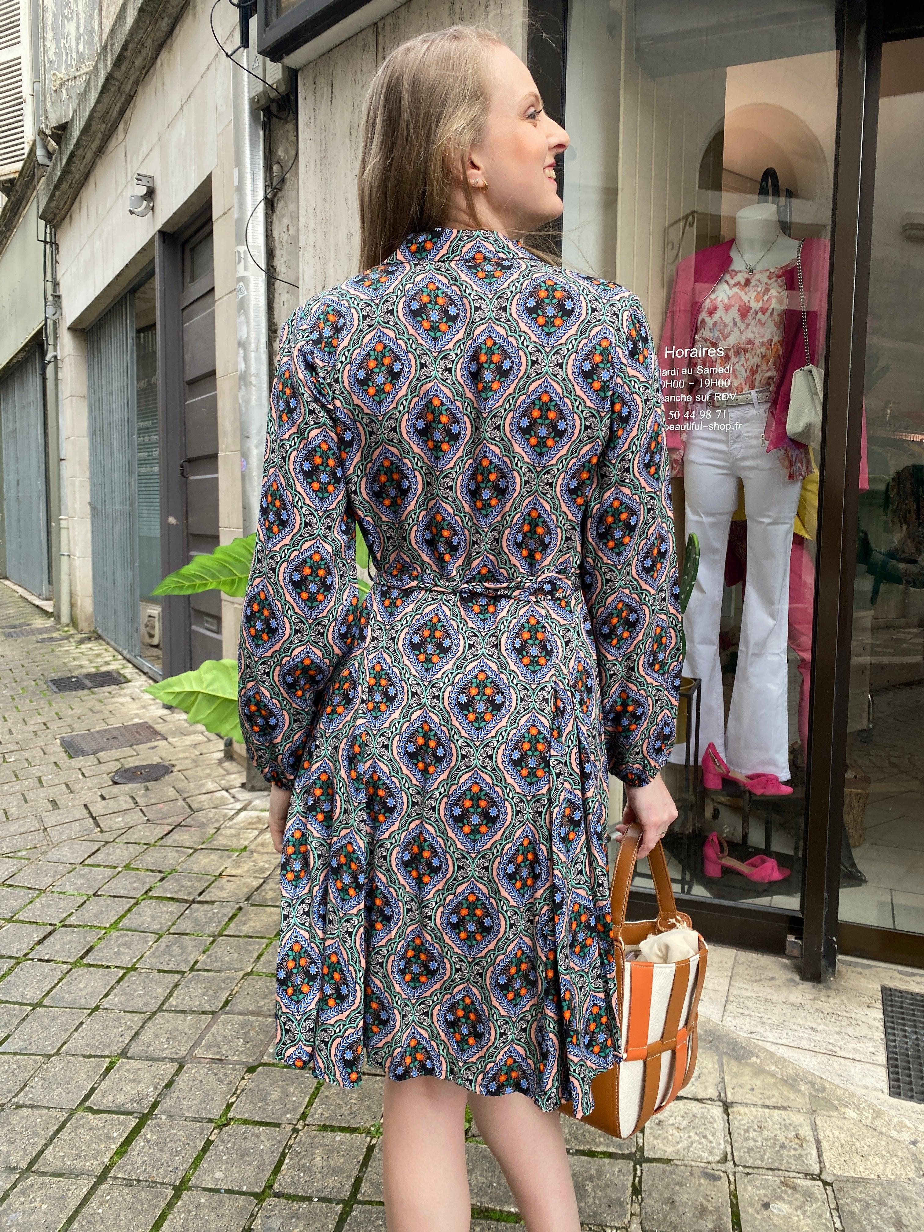 Robe chemise fluide - beautifulshop