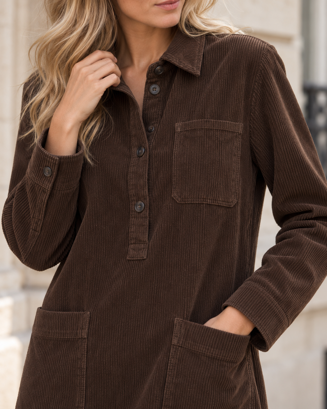 Robe chemise Gabrielle – chocolat – Beautiful Shop