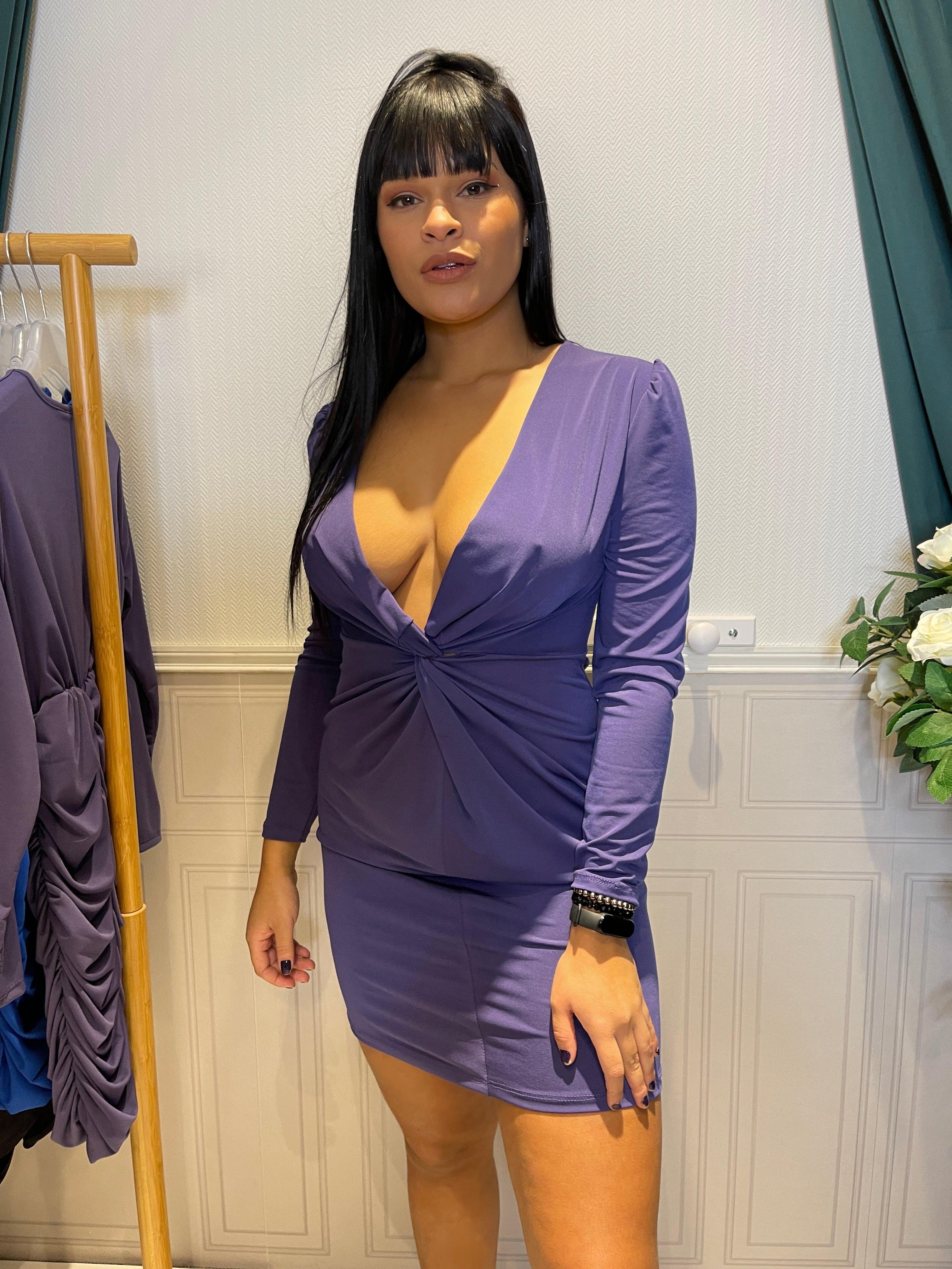 Robe Encolure En V - beautifulshop